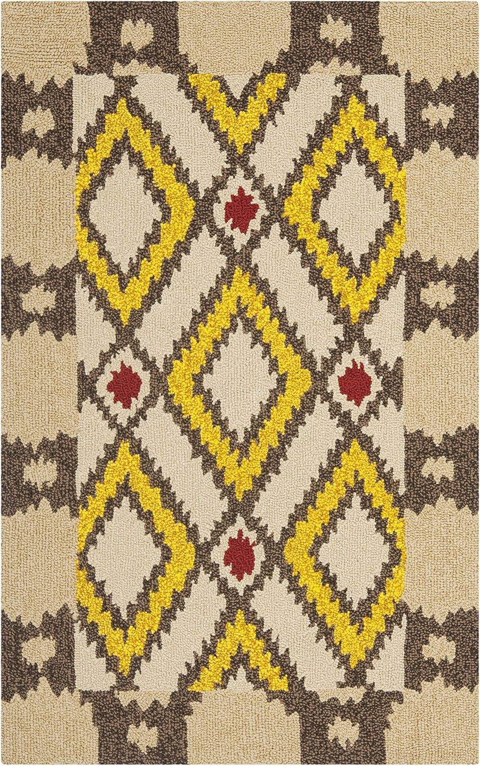 SAFAVIEH Four Seasons Isidora Bordered Area Rug, Beige/Yellow, 2'6" x 4'