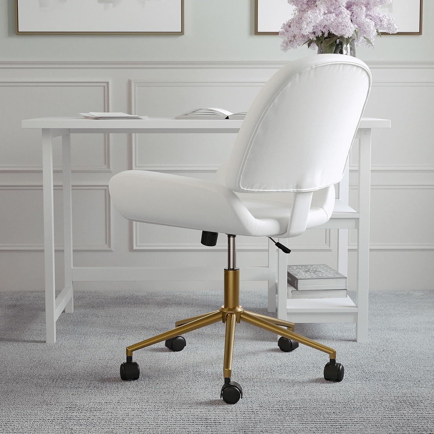 Hargrove Martha Stewart Upholstered Armless Swivel Home Office Chair