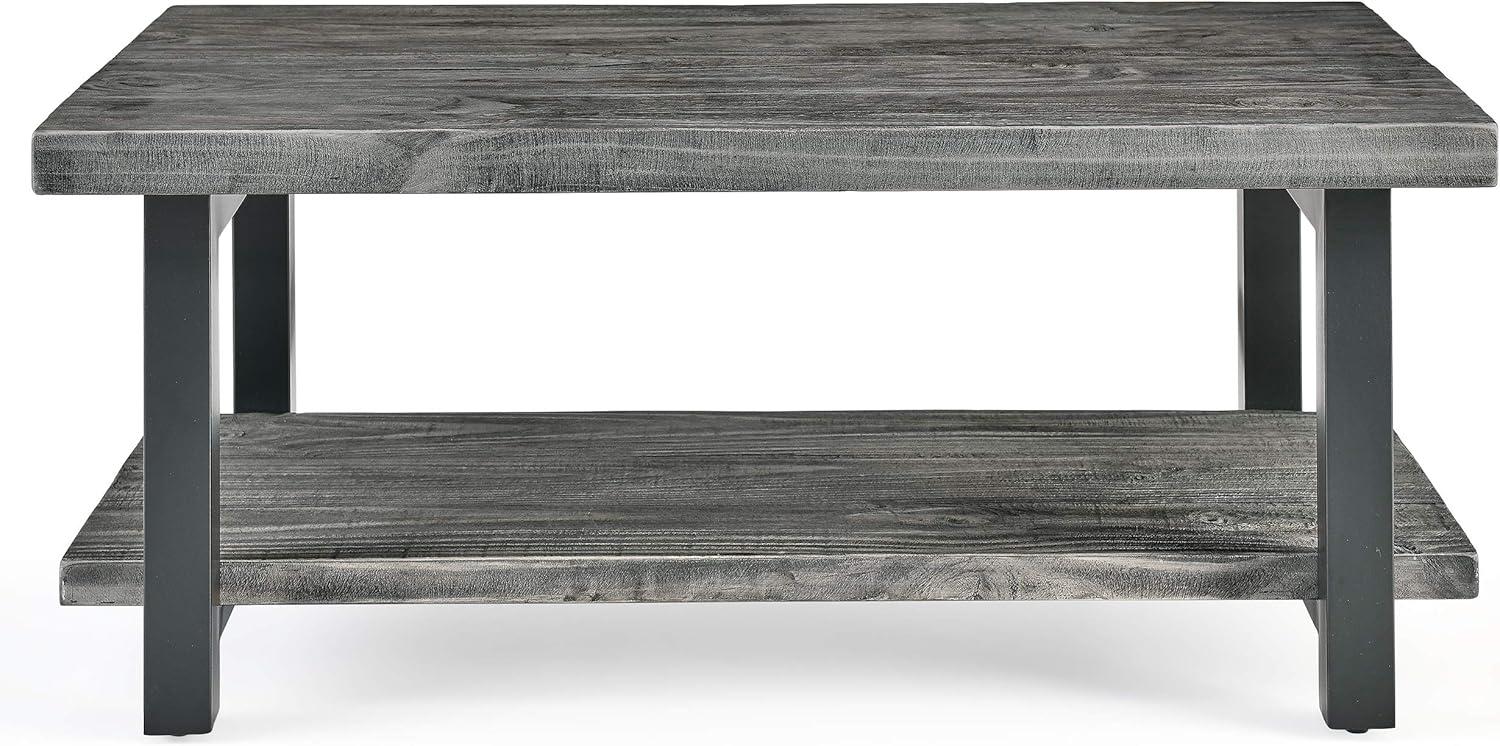 42" Pomona Metal and Reclaimed Wood Coffee Table Slate Gray - Alaterre Furniture