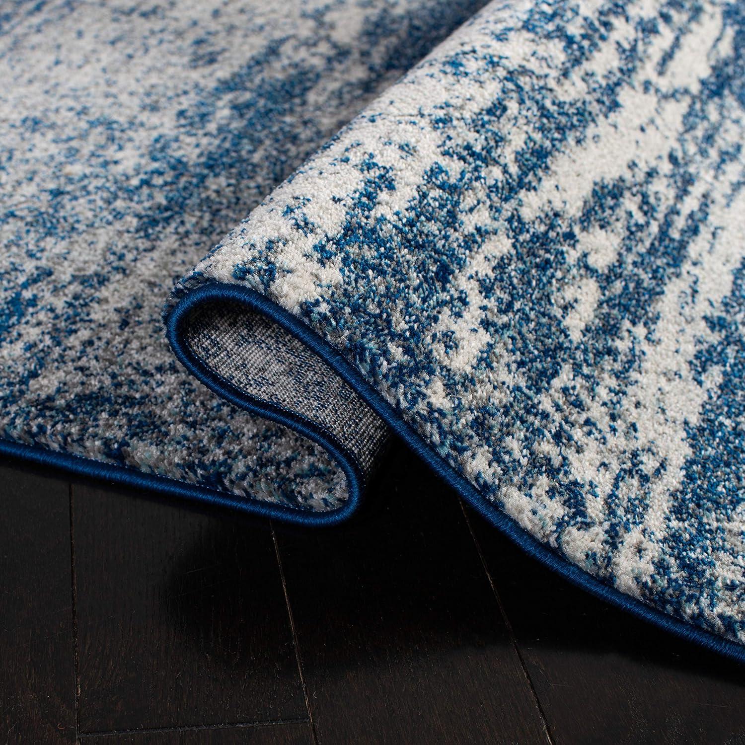 Evoke EVK272 Power Loomed Area Rug Navy / Ivory 6'-7" X 9' - Safavieh.
