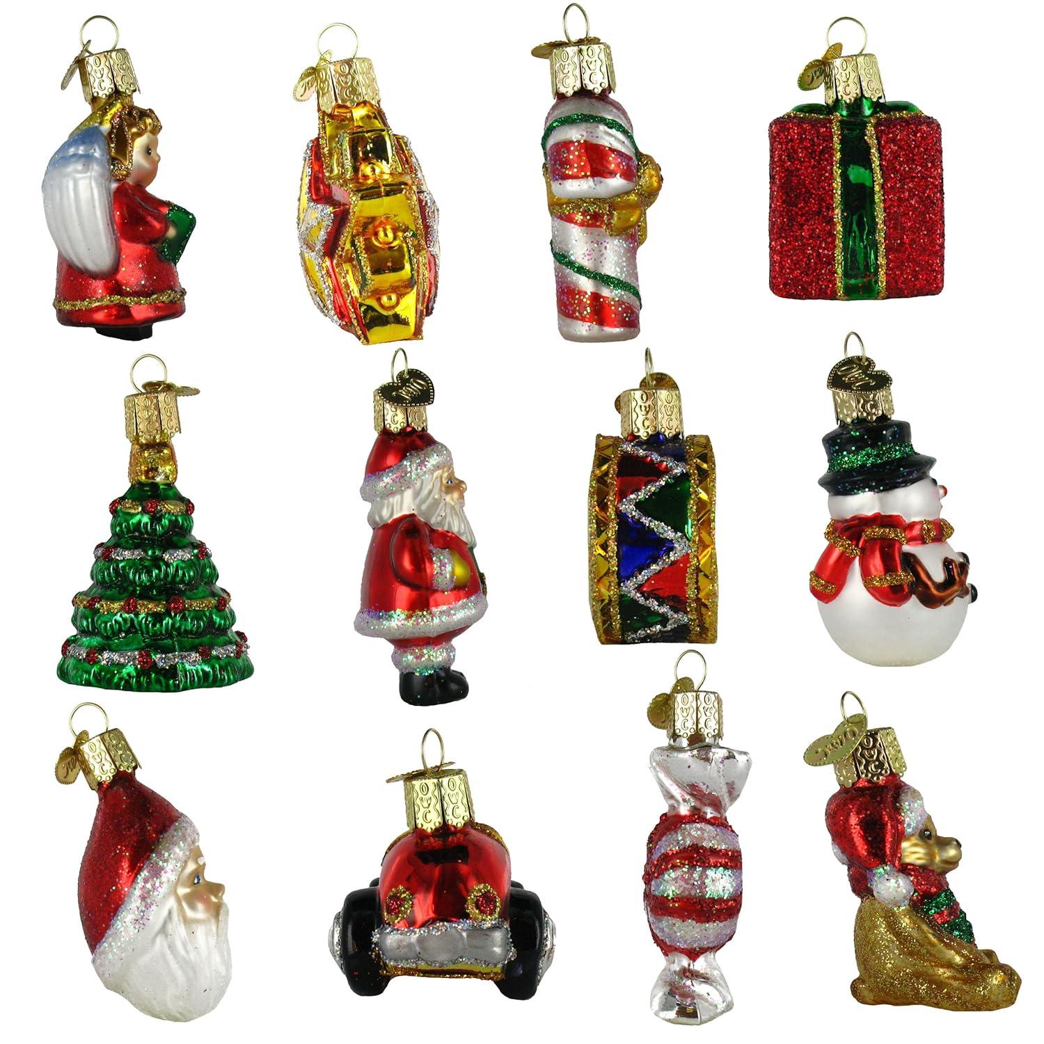 Old World Christmas 2.75 In Mini Christmas Set Ornament St/12 Santa Star Tree Ornament Sets