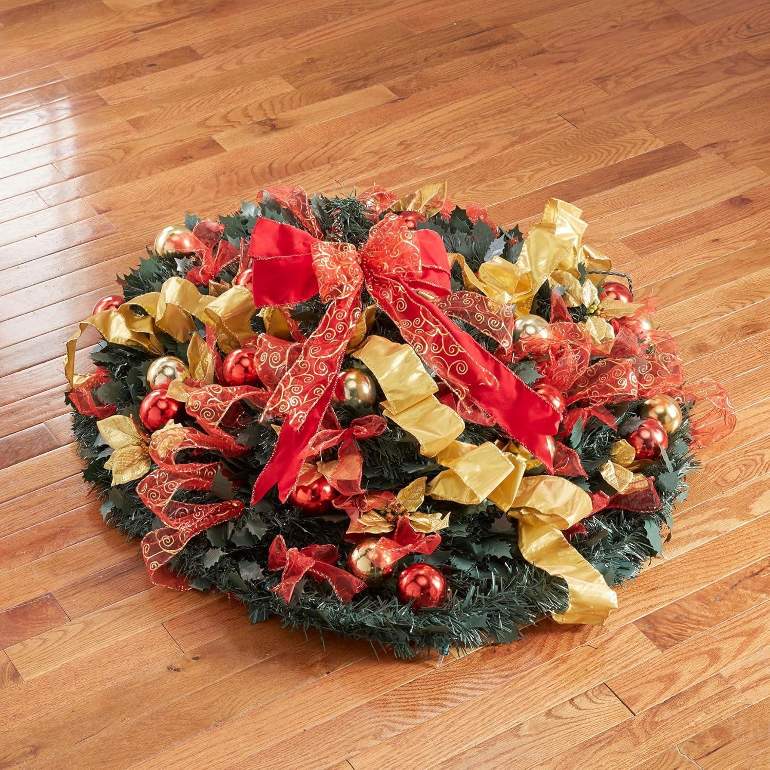 BrylaneHome Fully Decorated Pre-Lit 41/2' Pop-Up Christmas Tree - Silver Gold