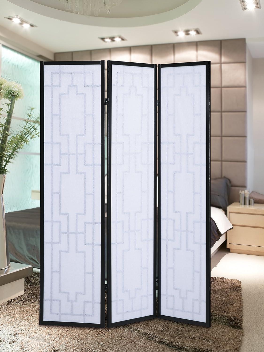 Onshuntay 52'' W x 70.31'' H 3 - Panel Solid Wood Folding Room Divider