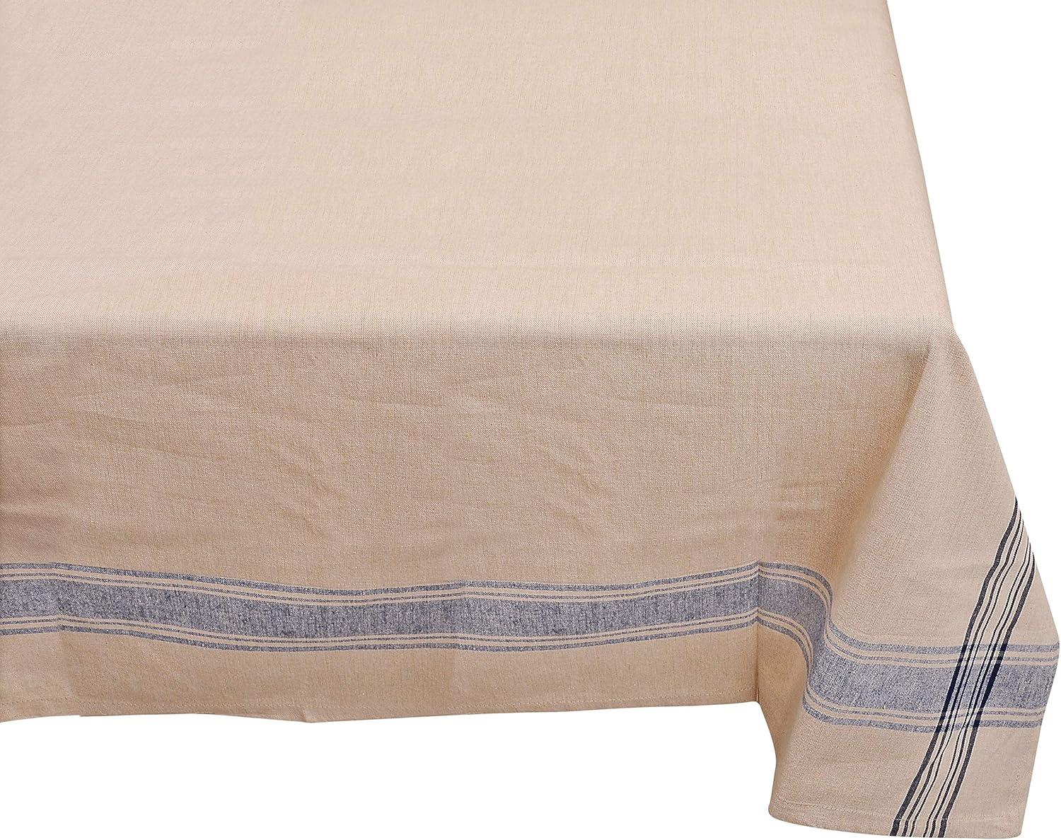 Nautical Blue French Stripe Tablecloth 60x84