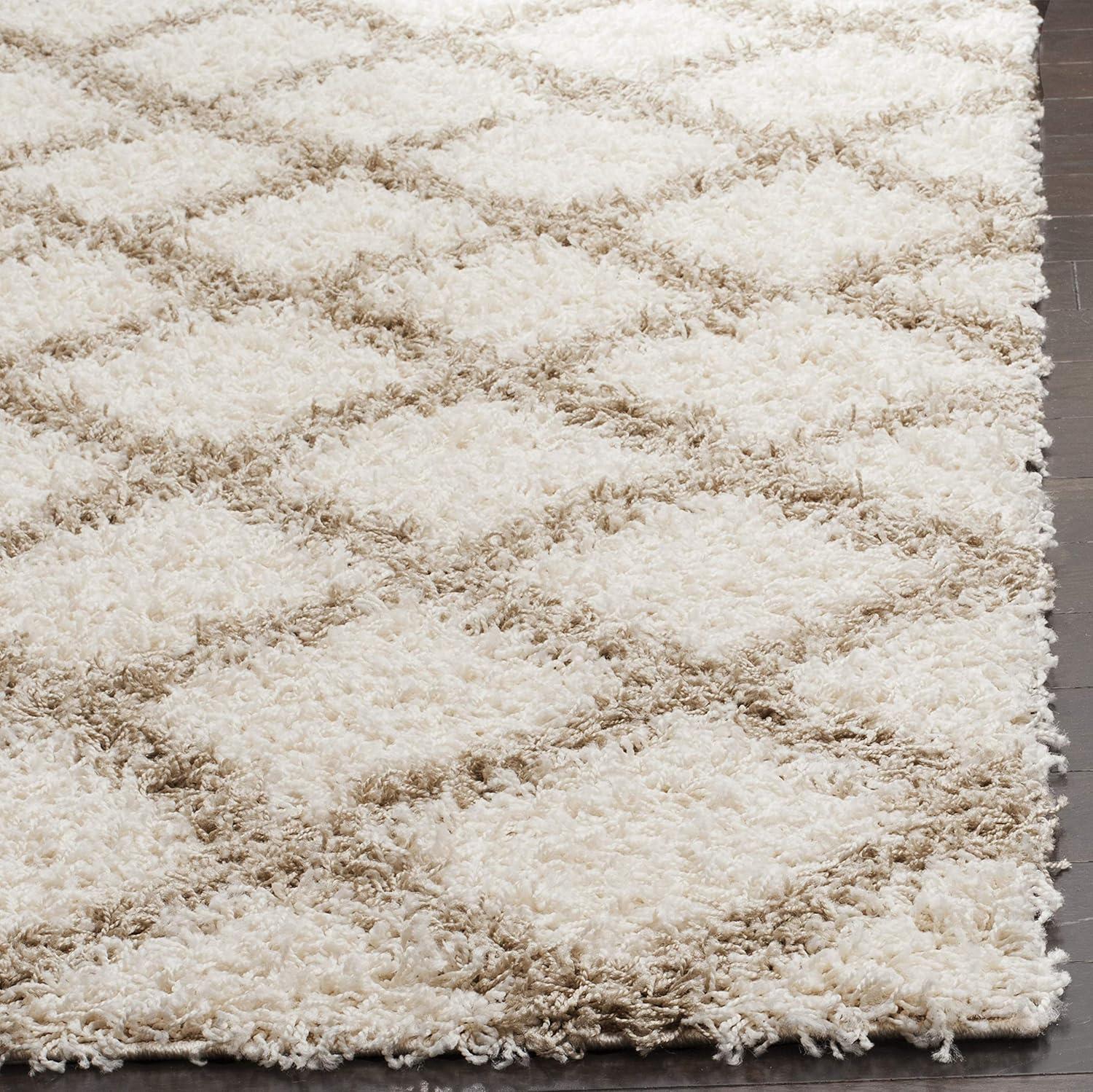 Dallas Shag SGD258 Power Loomed Area Rug - Ivory/Beige - 6'x6' - Safavieh.