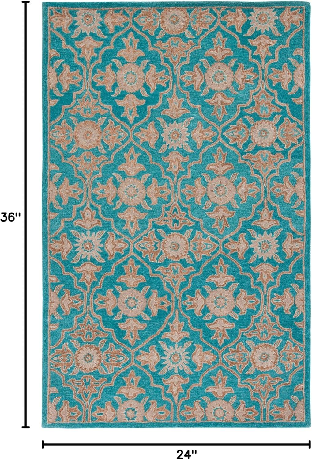 Heritage HG870 Hand Tufted Area Rug - Turquoise/Multi - 8'x10' - Safavieh.
