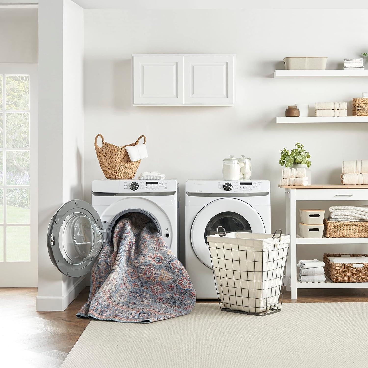 Machine Washable Oriental Gray Area Rug