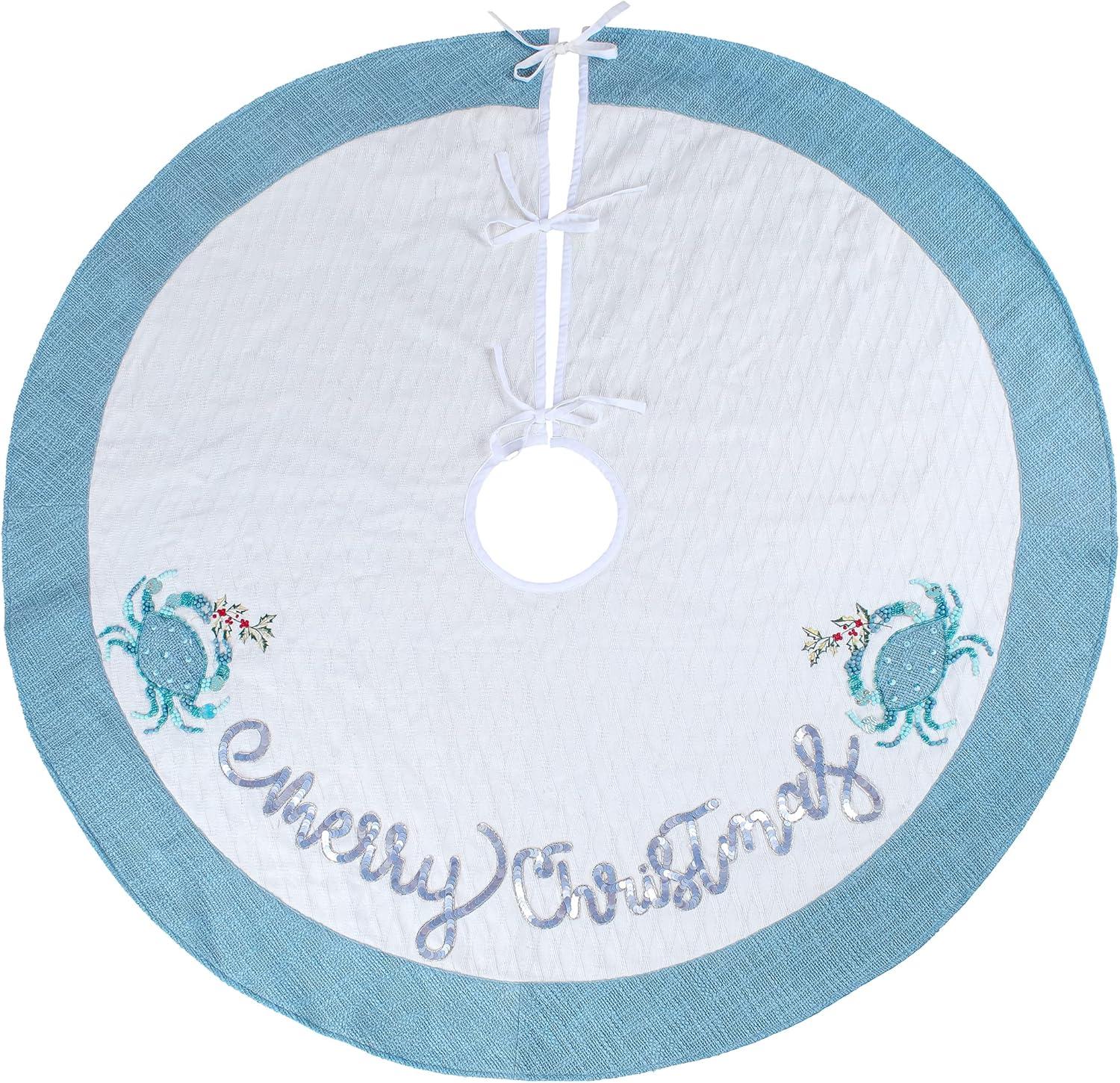 52” Embroidered Coastal Colors Tree Skirt - National Tree Company