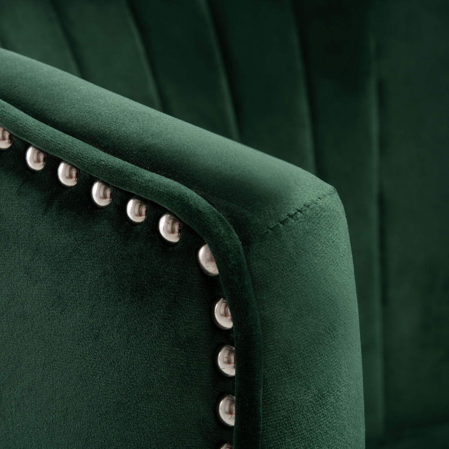 Stazia Wingback Accent Chair - ACH4502 - Forest Green/Black - Safavieh