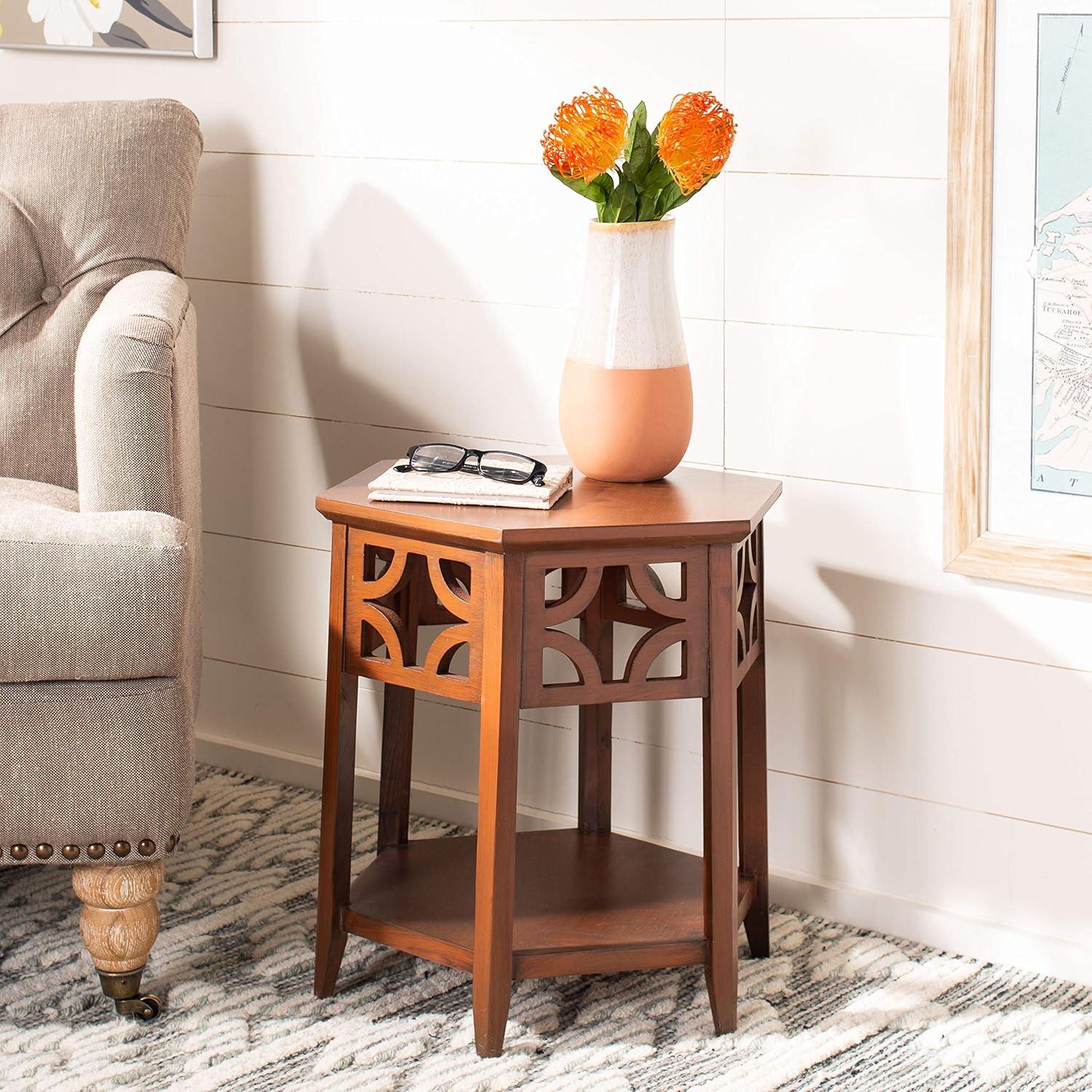 Connor Hexagon End Table - AMH4602A - Brown - Safavieh Couture