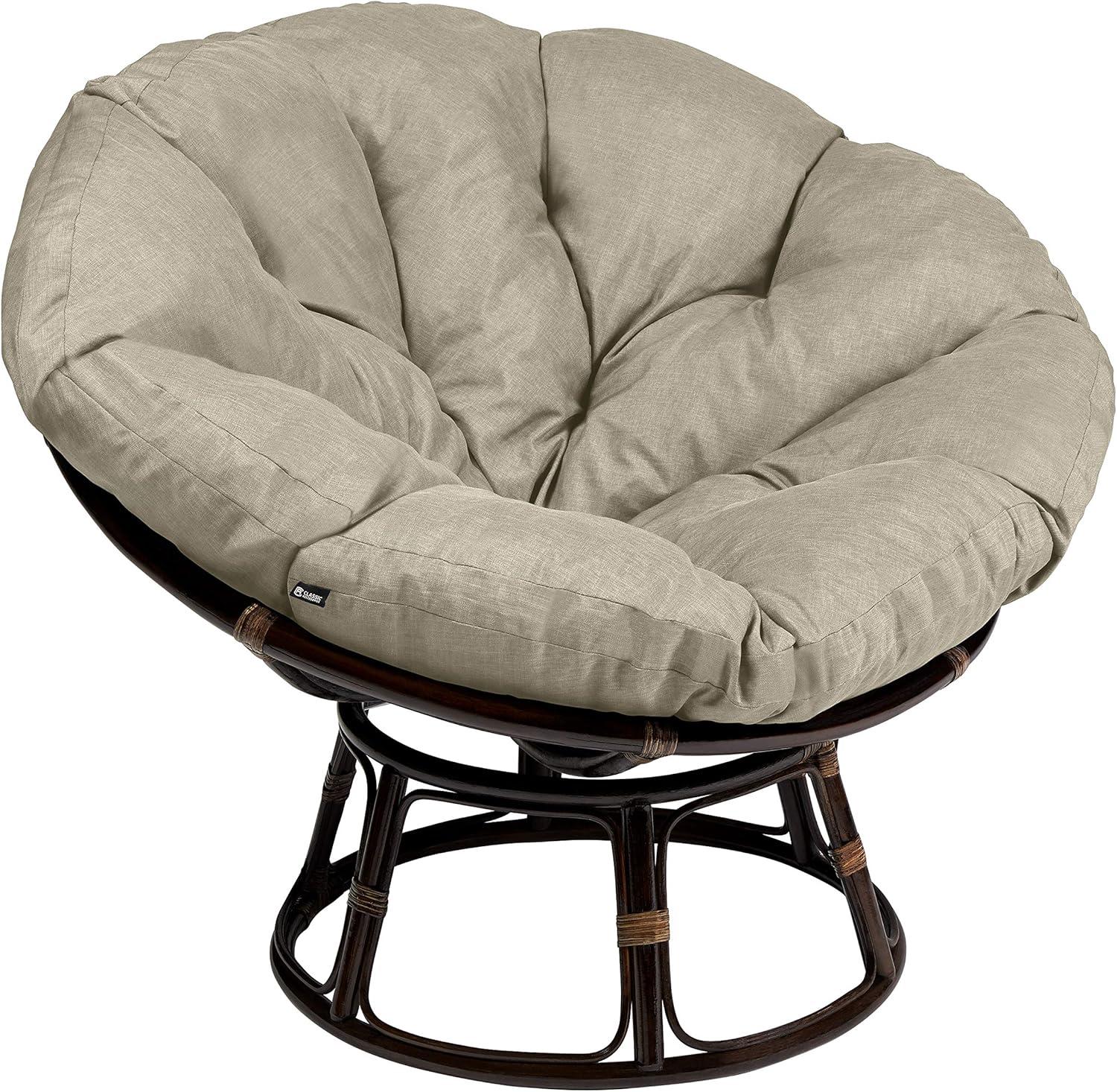 Montlake 52 in. Dia Heather Grey Water-Resistant Outdoor Papasan Cushion