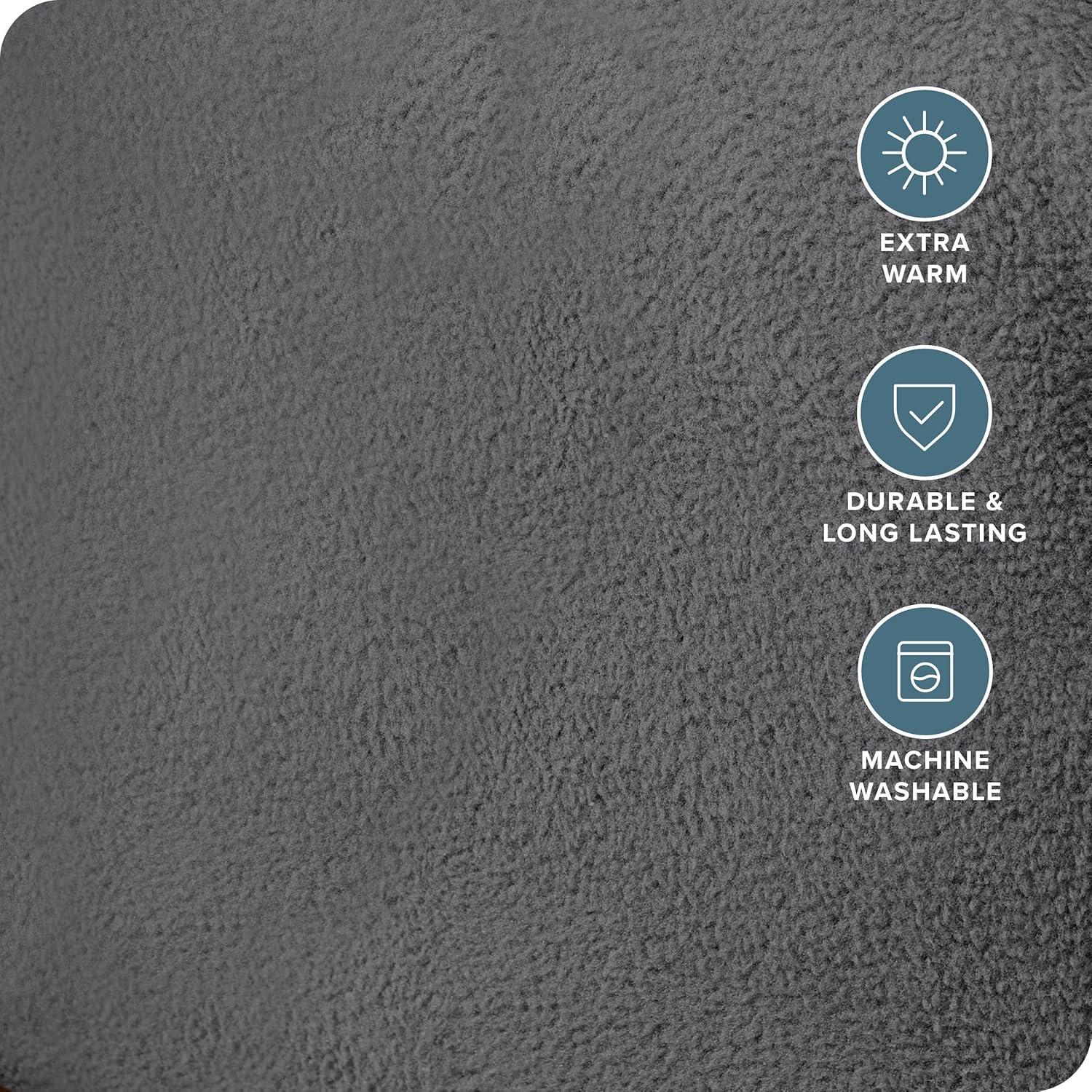 Twin Size Grey Polar Fleece Fitted Sheet by Bare Home