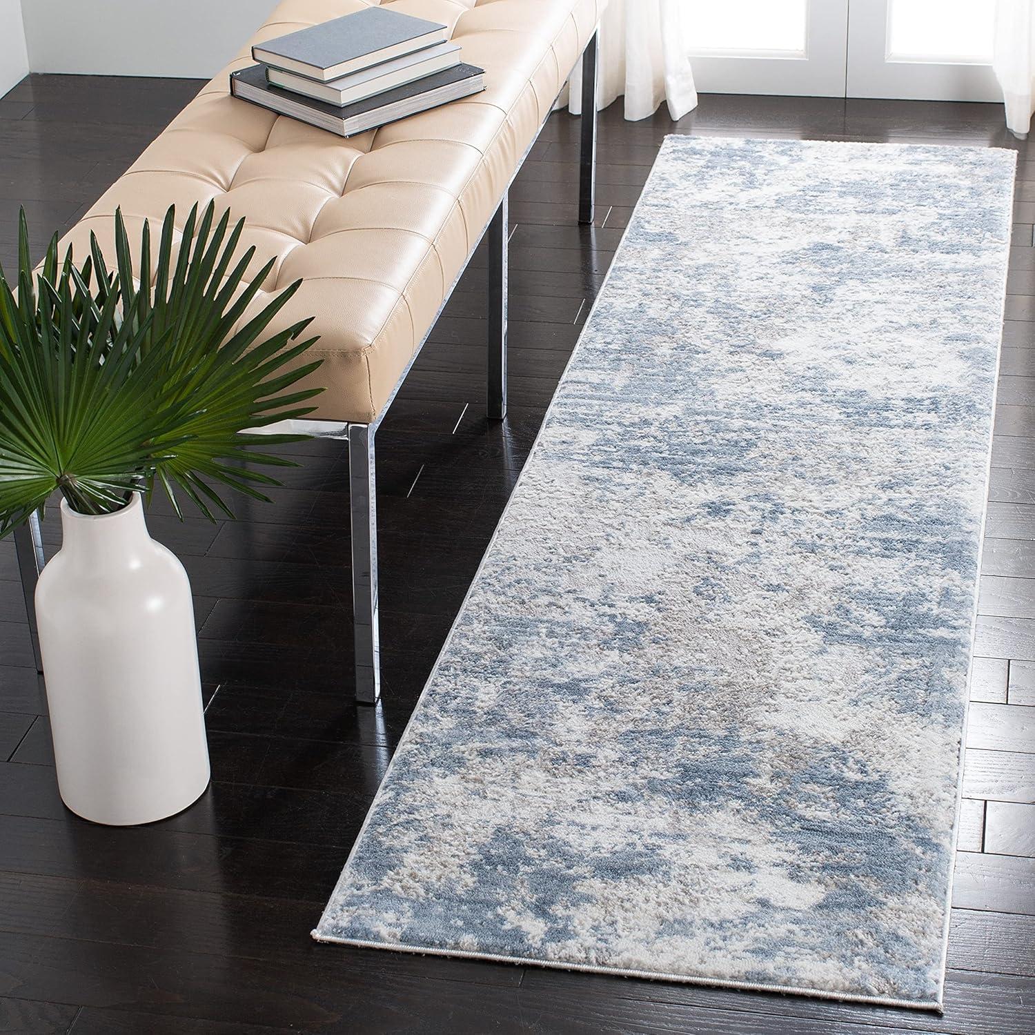 SAFAVIEH Amelia Alastar Abstract Distressed Area Rug, Grey/Ivory, 6'7" x 6'7" Square