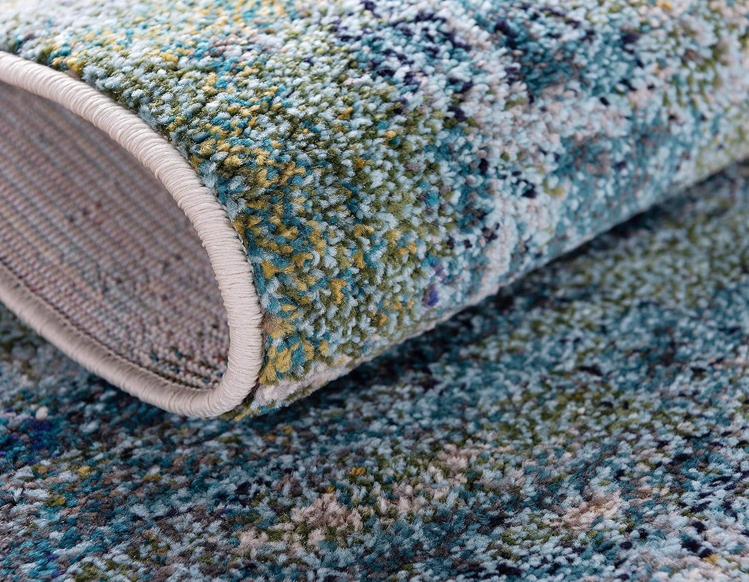 Unique Loom Chromatic Collection Area Rug - Avalon (4' 1" x 6' 1" Rectangle Light Blue/Gray)