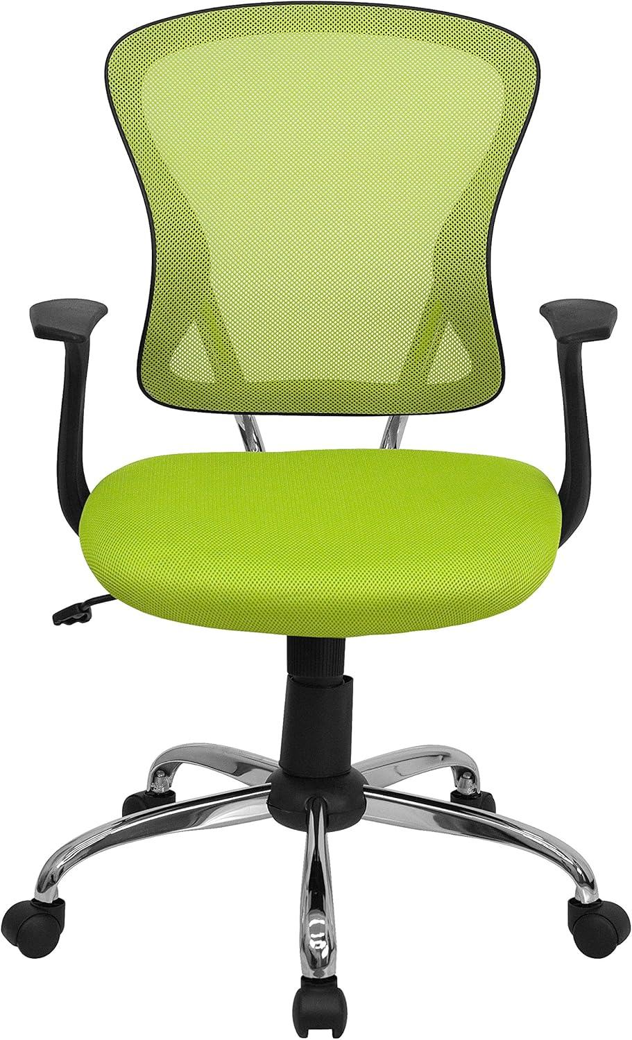 Flash Furniture Mid-Back Mesh Swivel Task Office Chair with Chrome Base and Arms