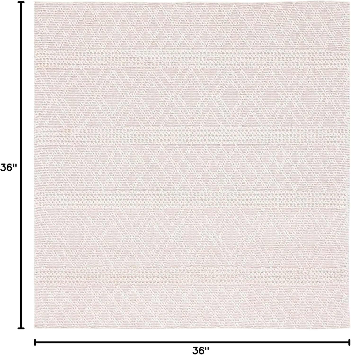Vermont VRM211 Hand Woven Area Rug - Ivory - 3'x3' - Safavieh.