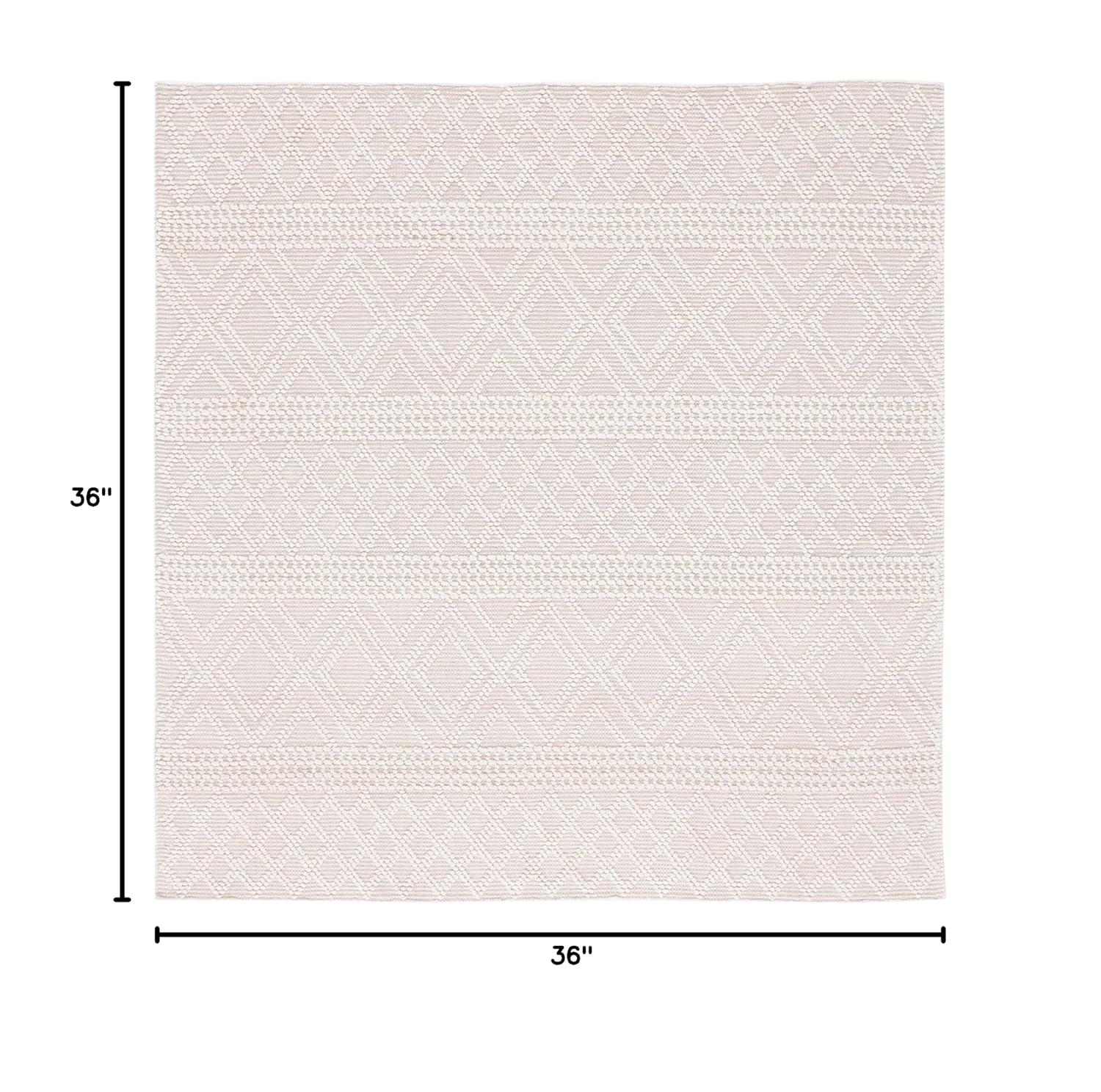 Vermont VRM211 Hand Woven Area Rug - Ivory - 3'x3' - Safavieh.