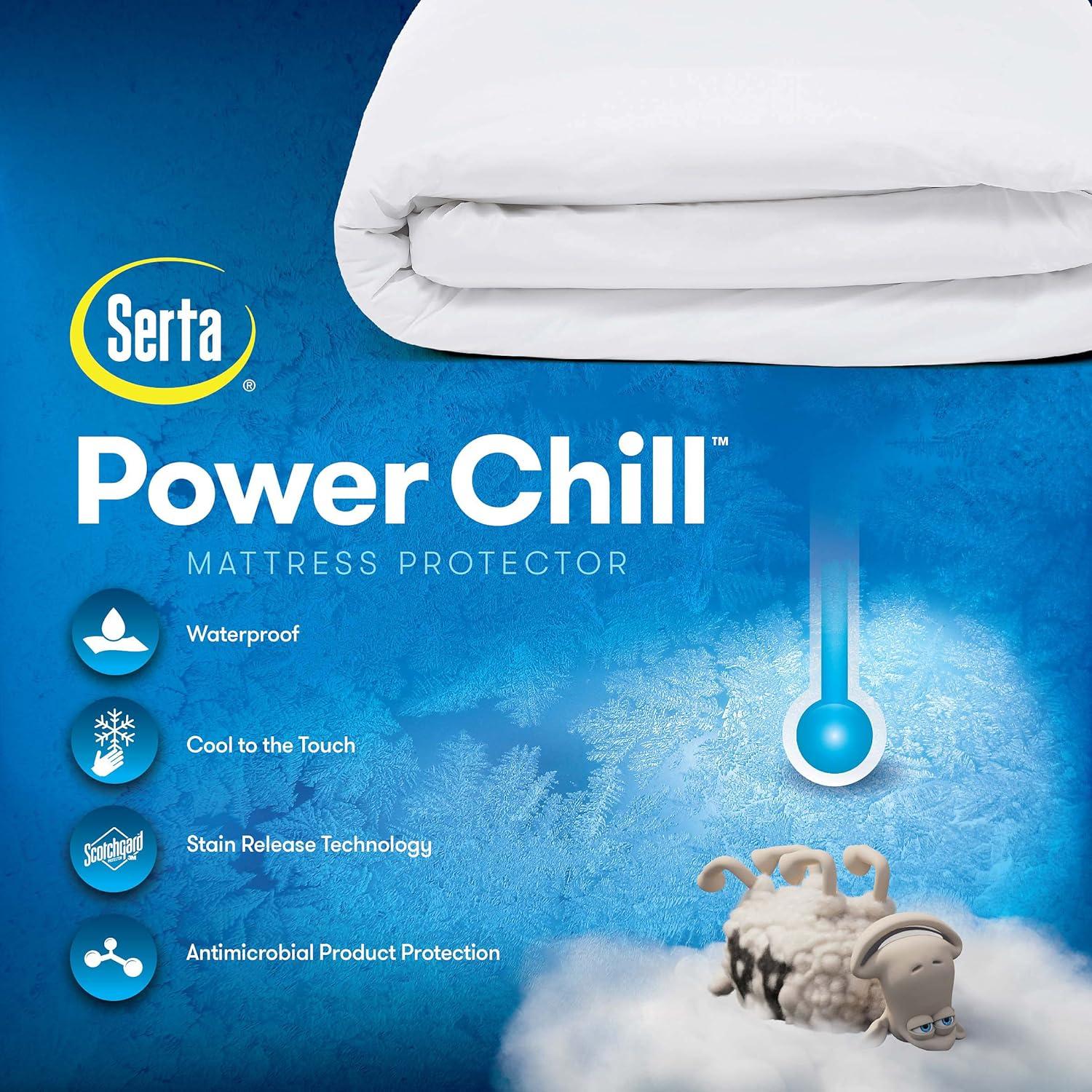 Serta Power Chill Waterproof Fitted Mattress Protector