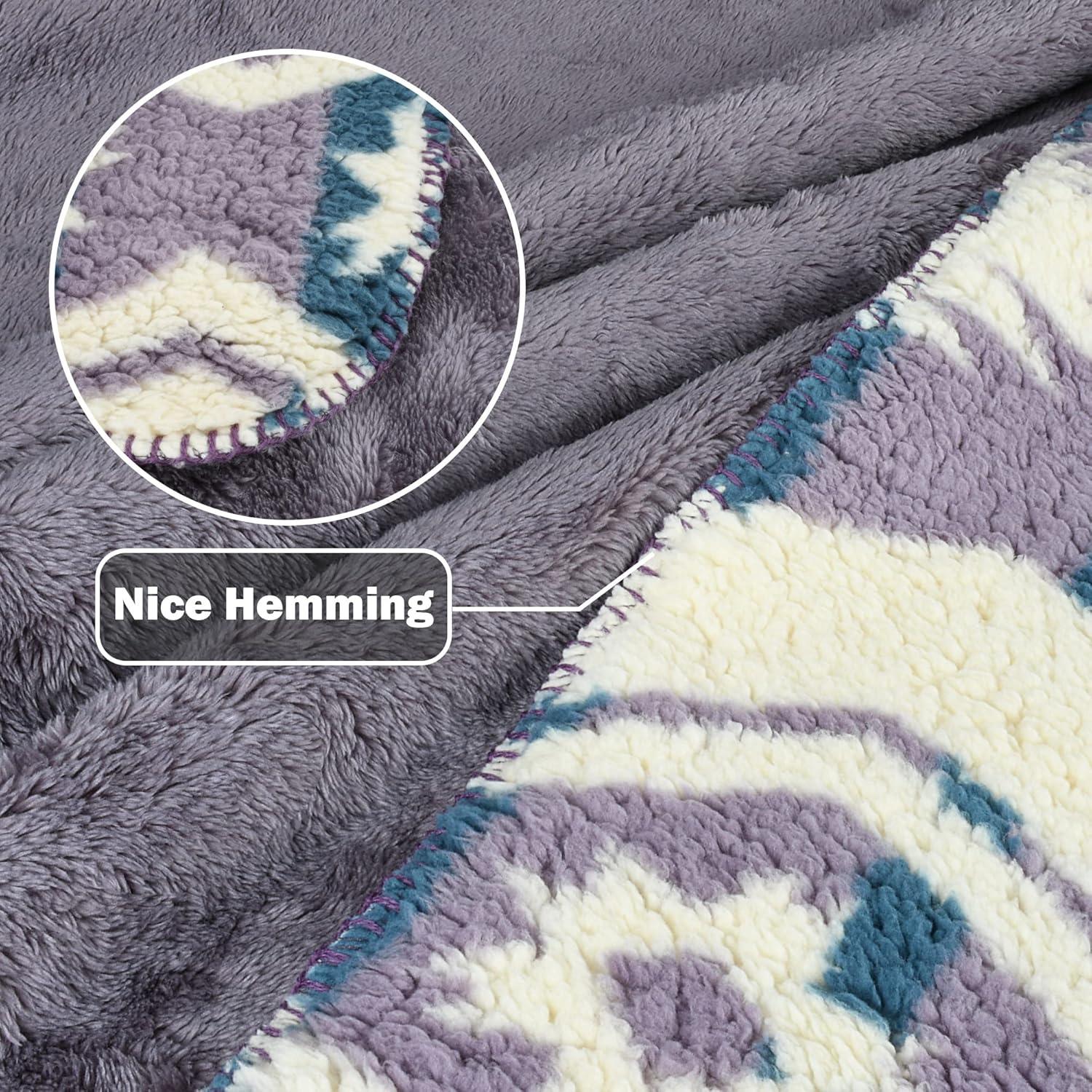 Catalonia Southwest Throw Blanket, Aztec Blanket for Couch or Room Decor, Reversible Comfy Fluffy Blanket, Gift Blanket, 50 x 60 inches