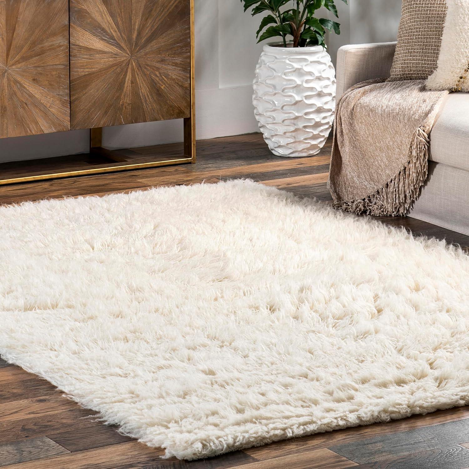 Luxurious Handmade Greek Flokati 8'x10' Natural Wool Shag Rug