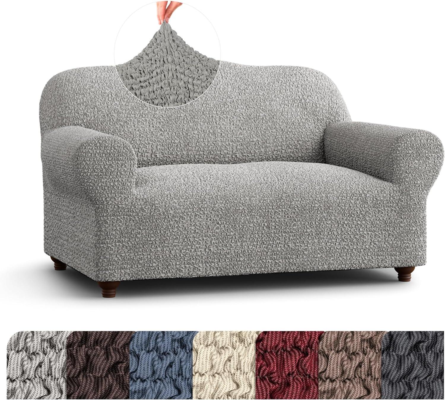 Stretchy Slipcover for Loveseat Sofa - Italian Style & Premium Quality - Mille Righe Collection