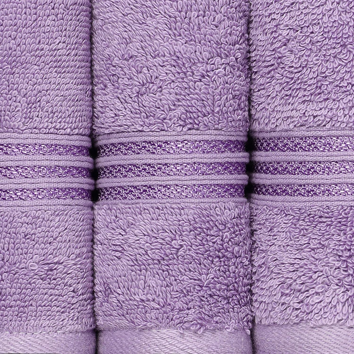 Superior Egyptian Cotton Absorbent Royal Purple Bath Towel Set of 4