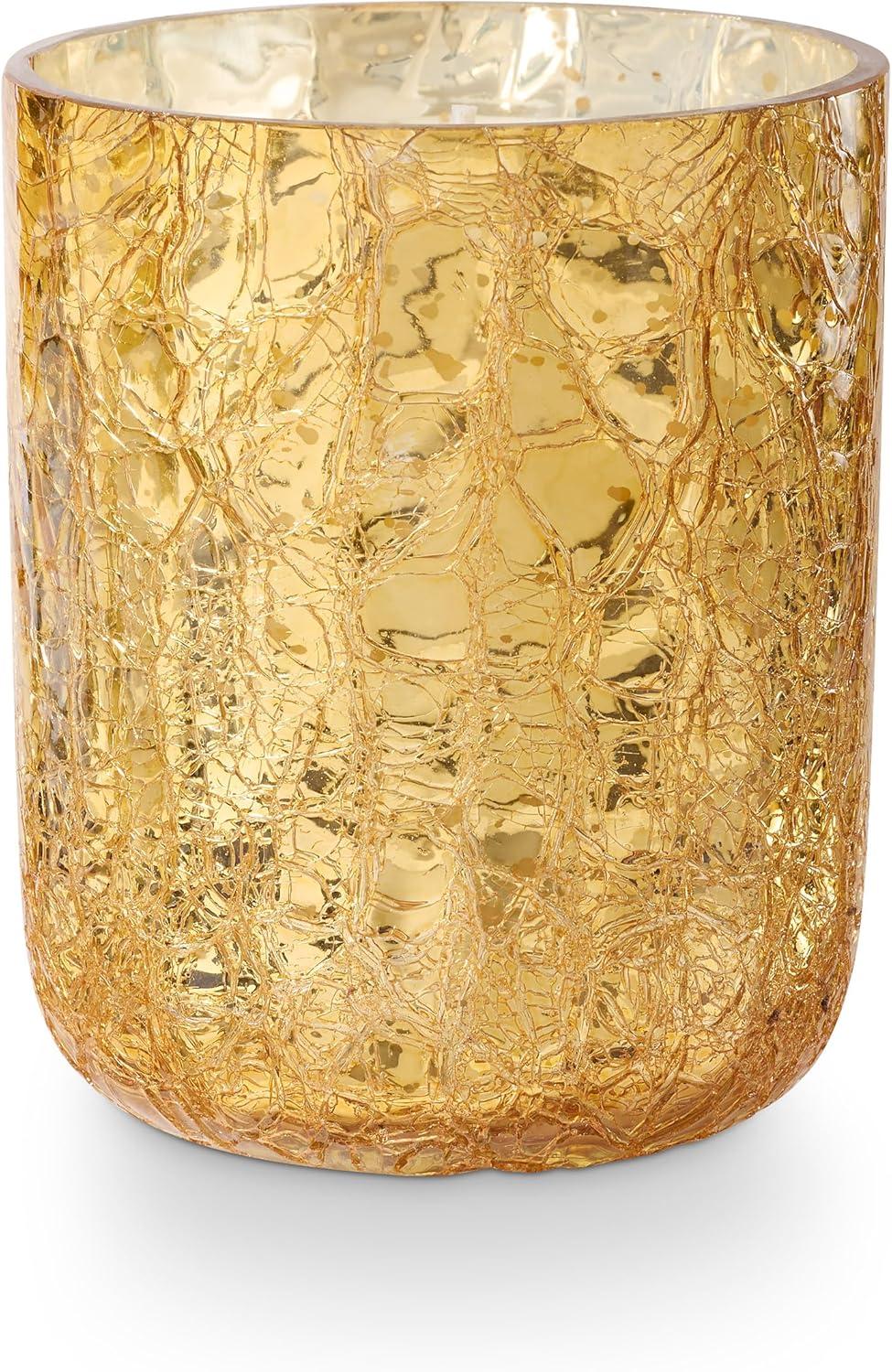 Large Boxed Crackle Glass Candle, Cardamom Pomander