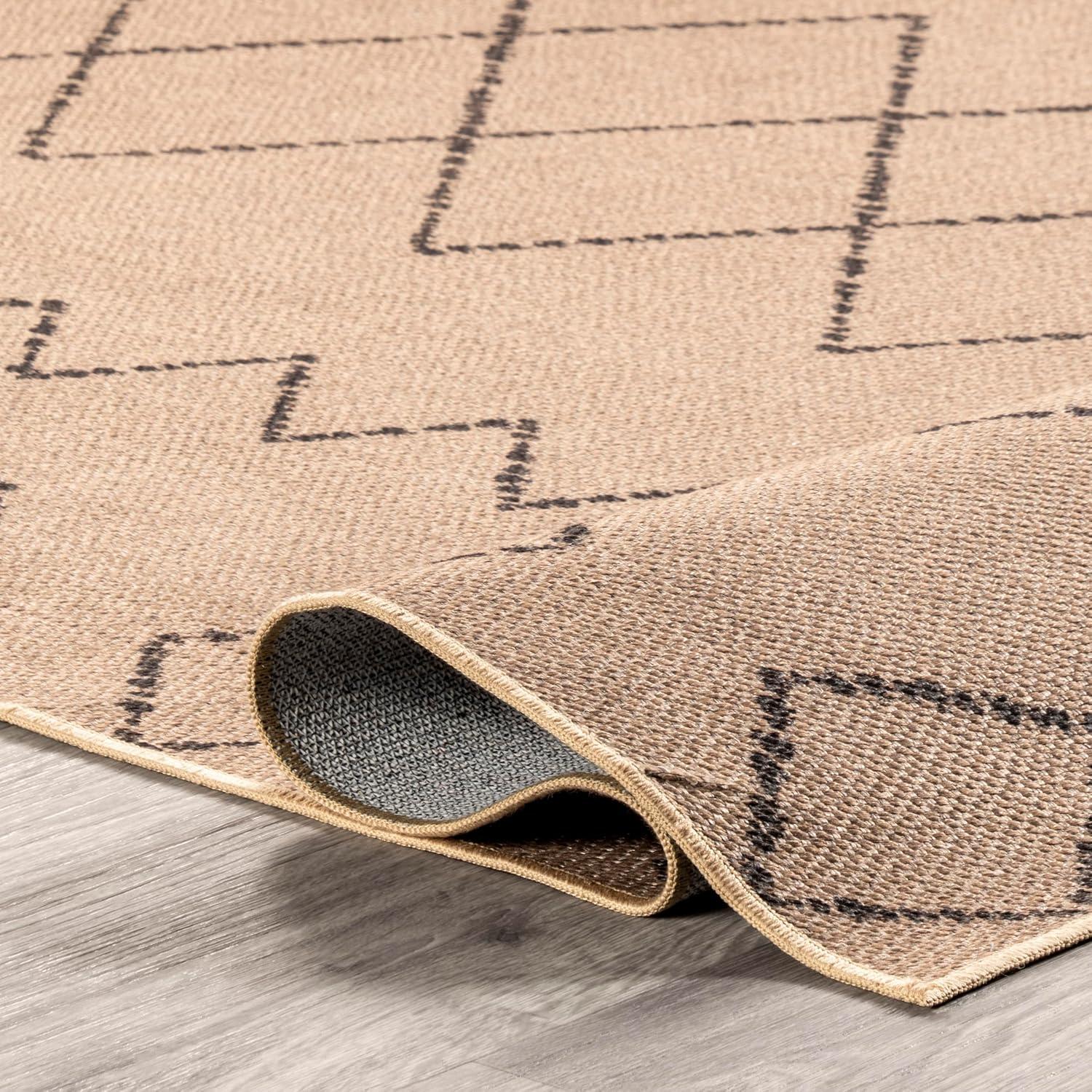 Nuloom Geometric Easy-Jute Machine Washable Indoor Area Rug