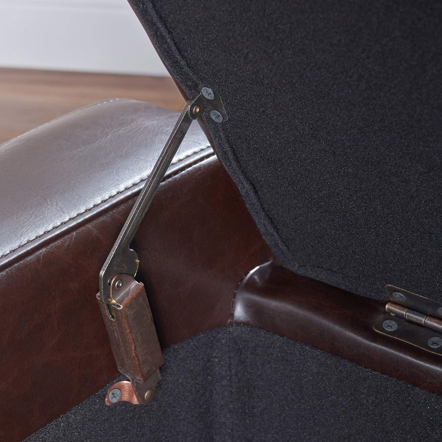 Christopher Knight Home Guernsey Bonded Leather Storage Ottoman Bench, Chocolate Brown 51 by 20 by 17