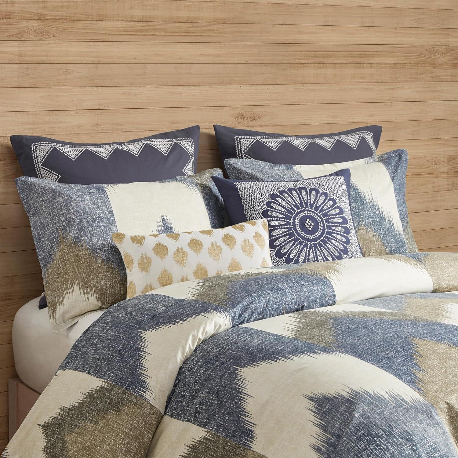 Ink+Ivy Alpine 3-Piece Cotton All Over Heather Printed Comforter - Full/Queen - Navy