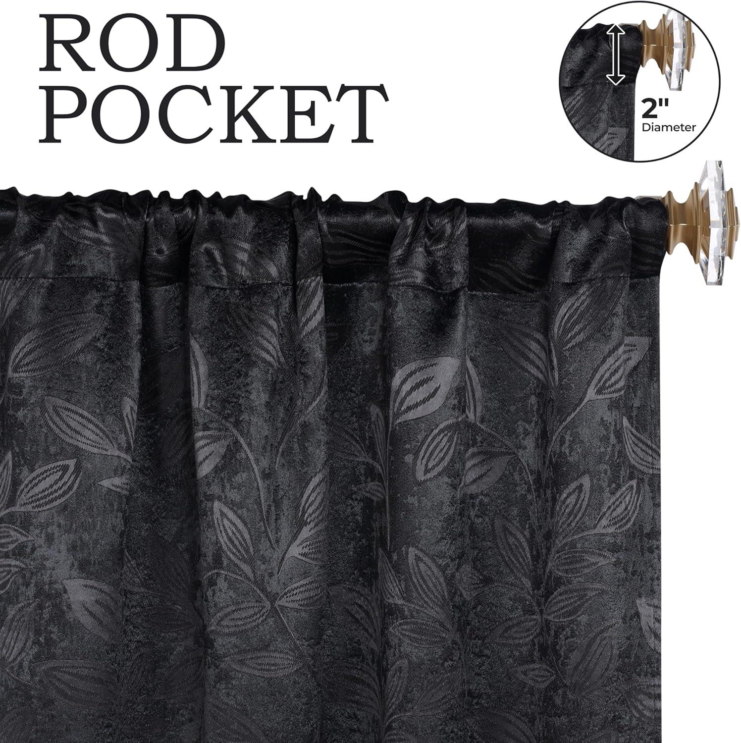 Superior Modern Bohemian Leaves Polyester Machine Washable Room Darkening Blackout Curtains by Superior (Set of 2)