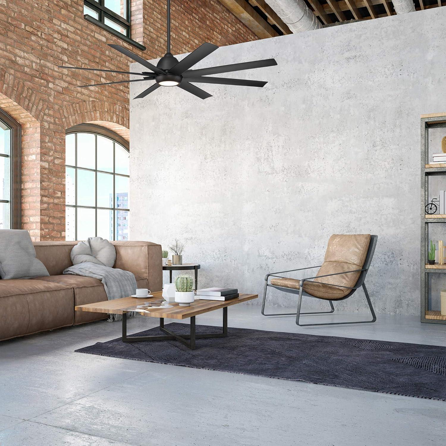 66" 8 - Blade Outdoor / Indoor Smart Ceiling Fan with Remote Control Included, Works With Google Assistant, Amazon Alexa and IOS/Android Mobile APP