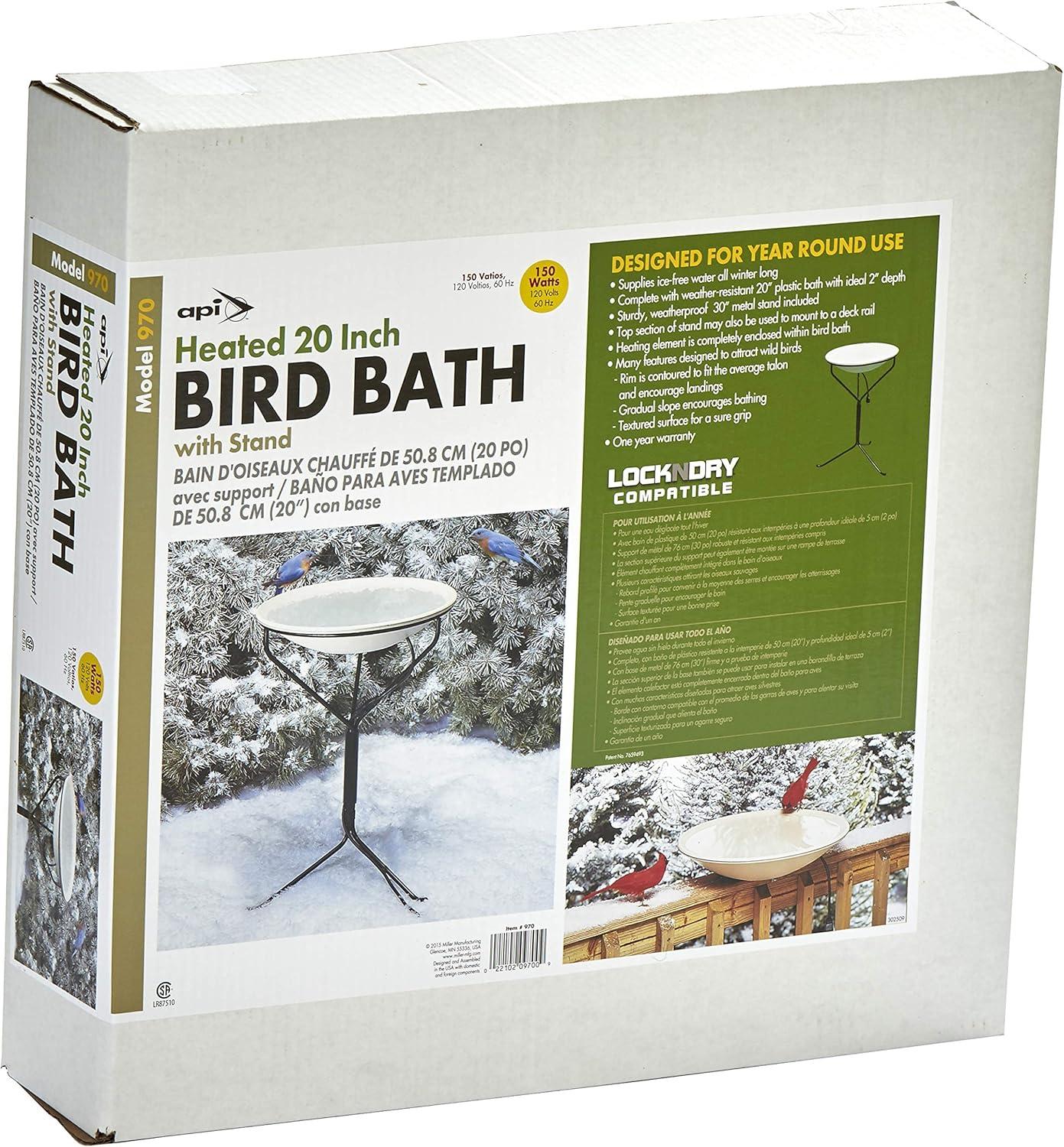 Allied Precision Heated Bird Bath with Metal Stand