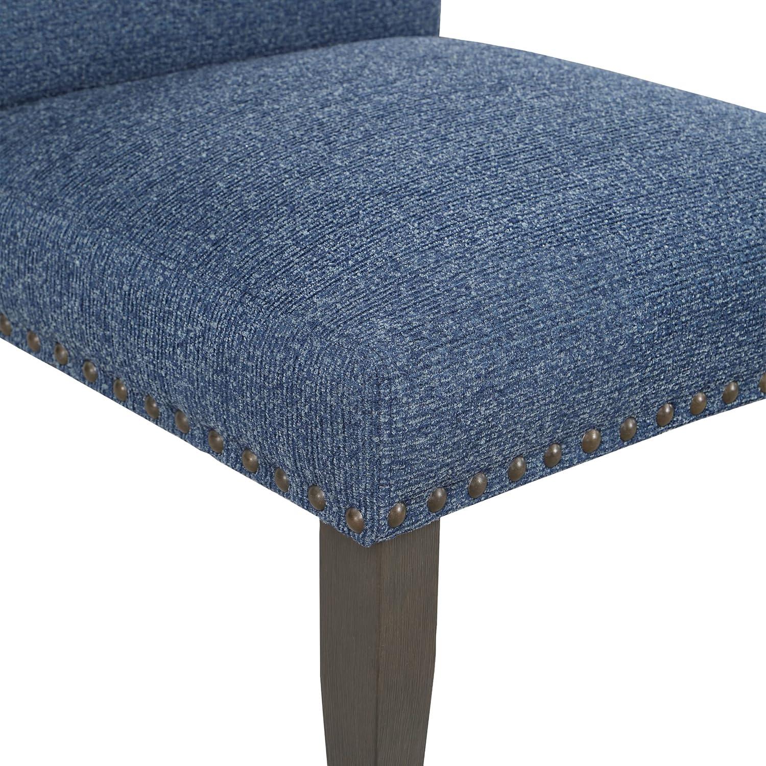 Hamilton Dining Chair 2-Pack with Gray Washed Legs in Atlantic Blue Fabric