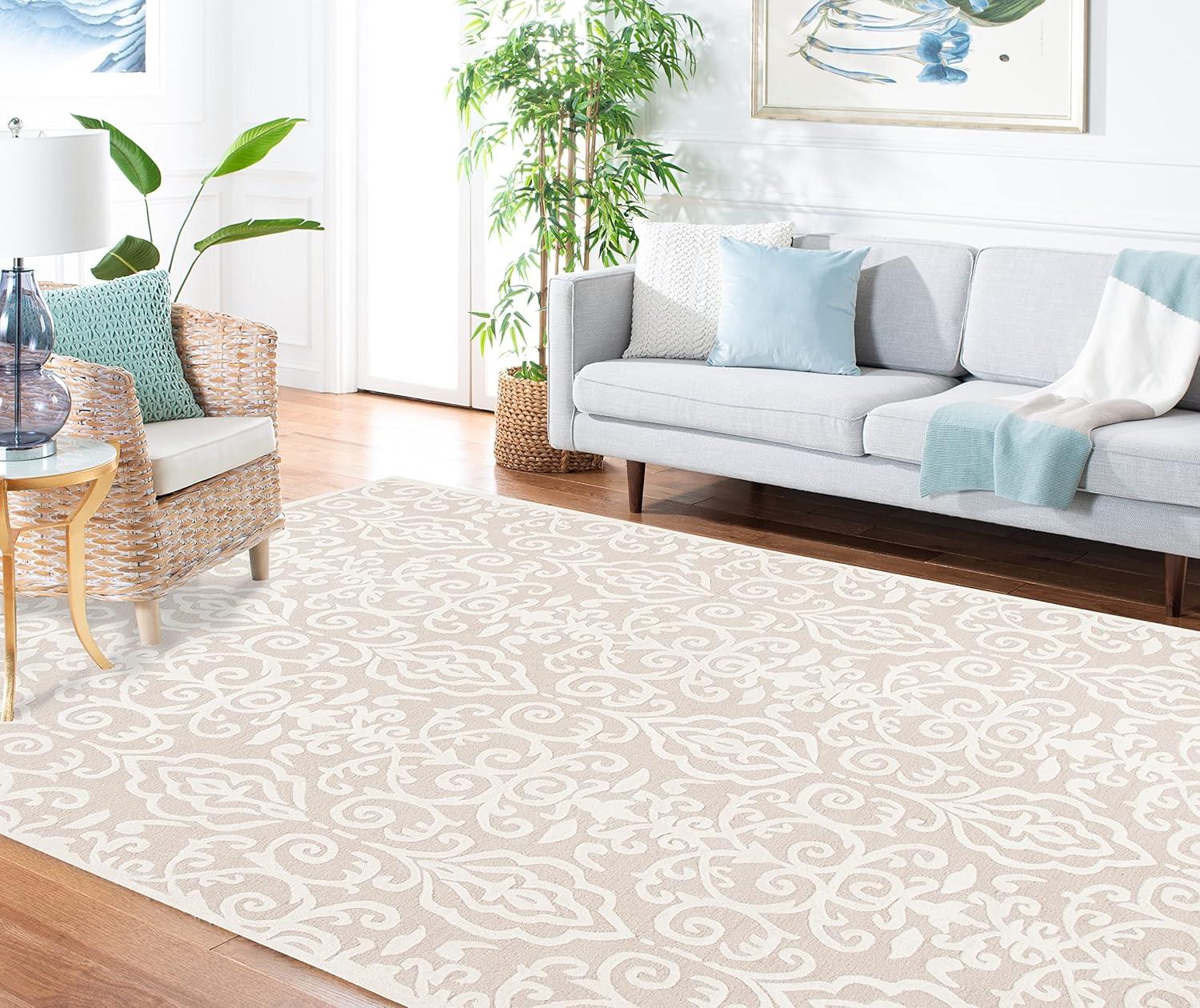 SAFAVIEH Martha Stewart Marais Geometric Damask Area Rug, Fledgling, 10' x 14'