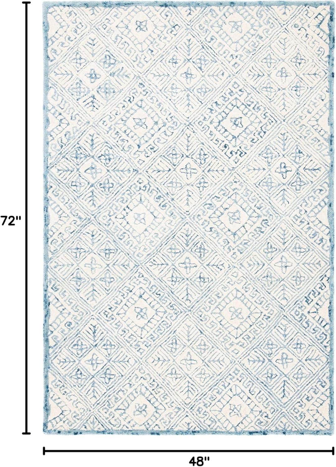 Glamour GLM660 Hand Tufted Indoor Area Rug - Blue/Ivory - 4'x6' - Safavieh