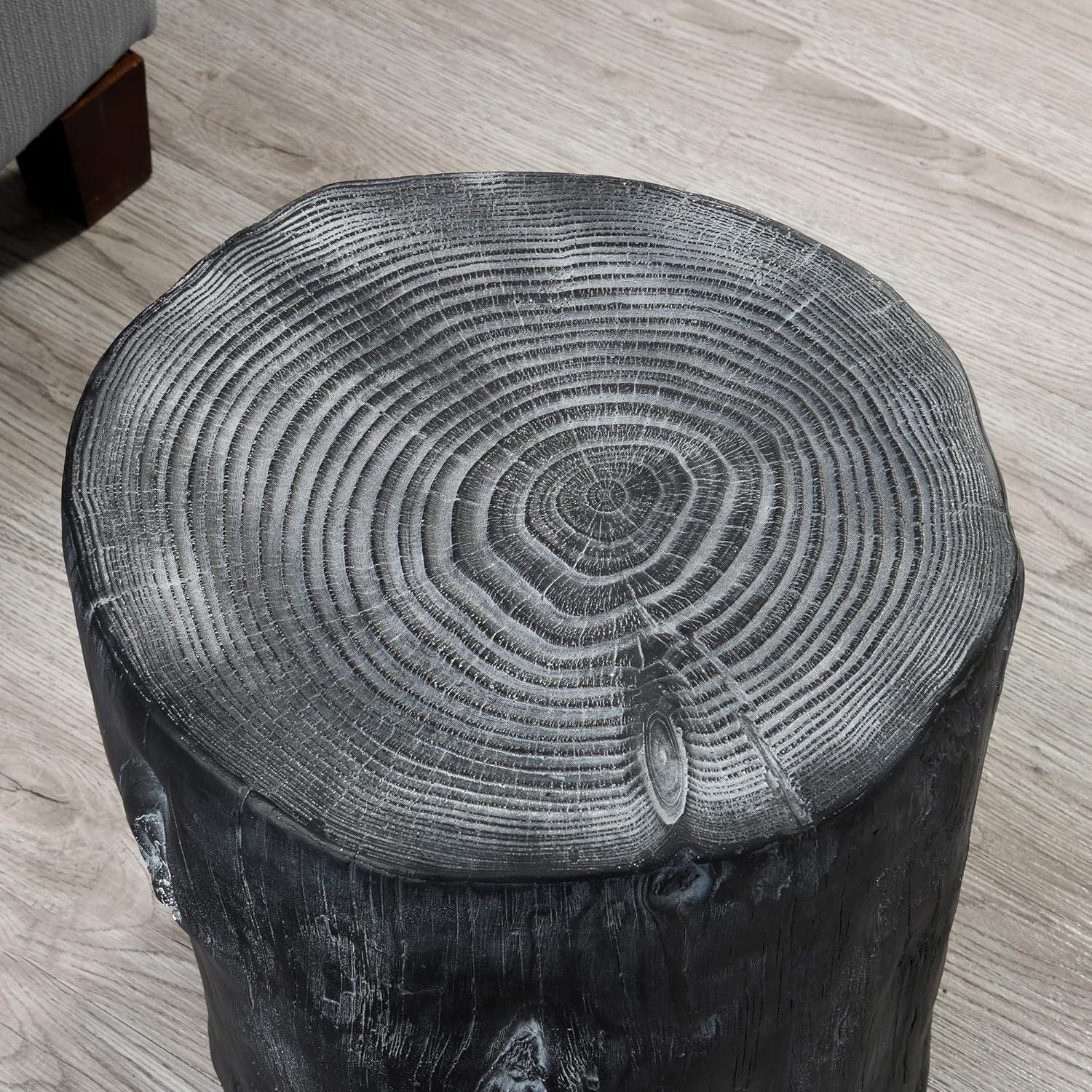 FirsTime & Co. Natural Arbor Log Outdoor End Table, Farmhouse, Painted, Round, Faux Wood, 15 x 14 x 17 in