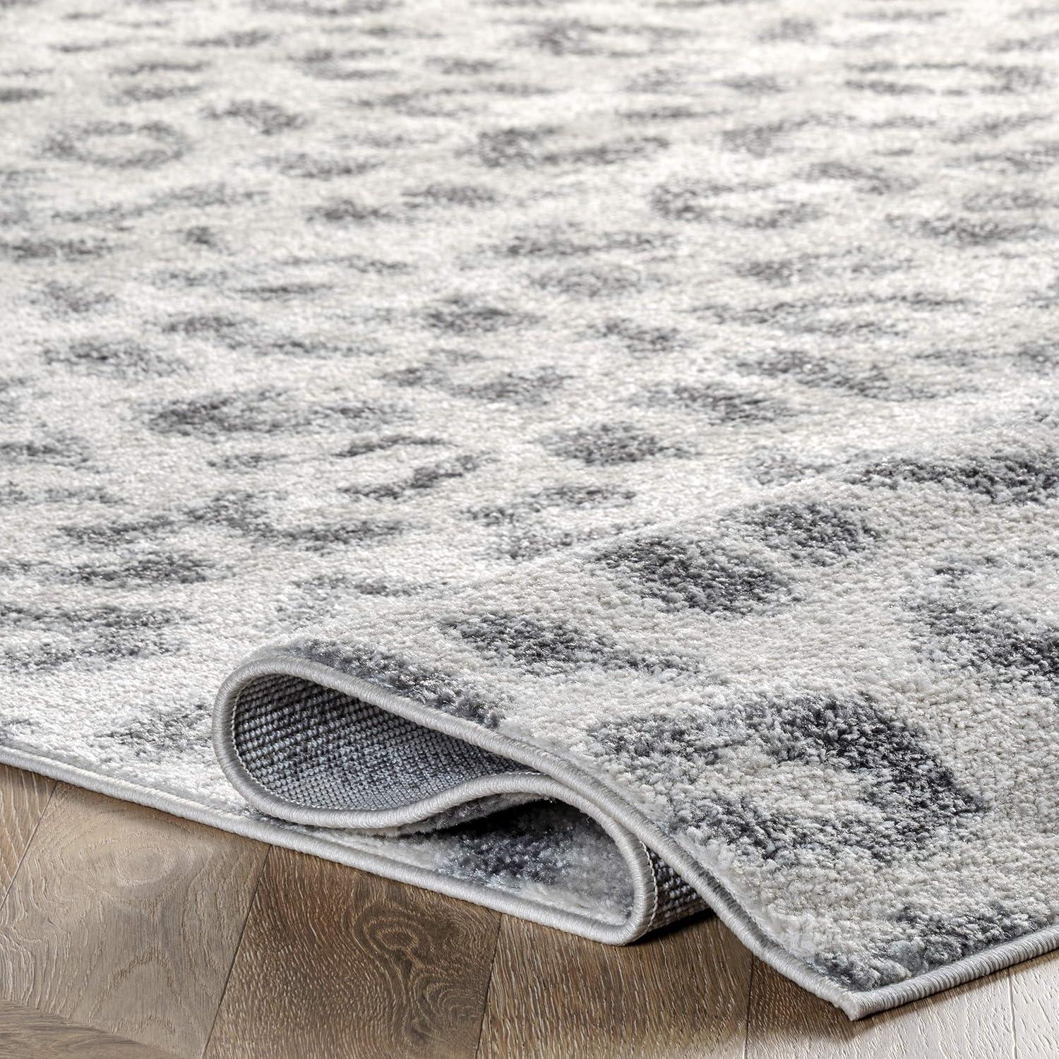 Nuloom Leopard Animal Print 10x14 Indoor Area Rug for Living Room Bedroom Dining Room Kitchen, Grey/Off White