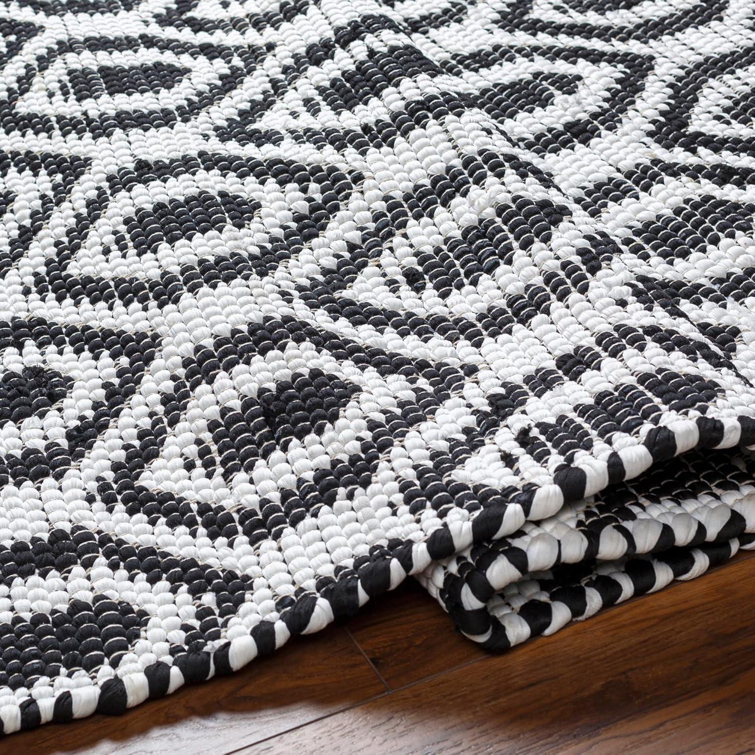 Addy Black, White Rug