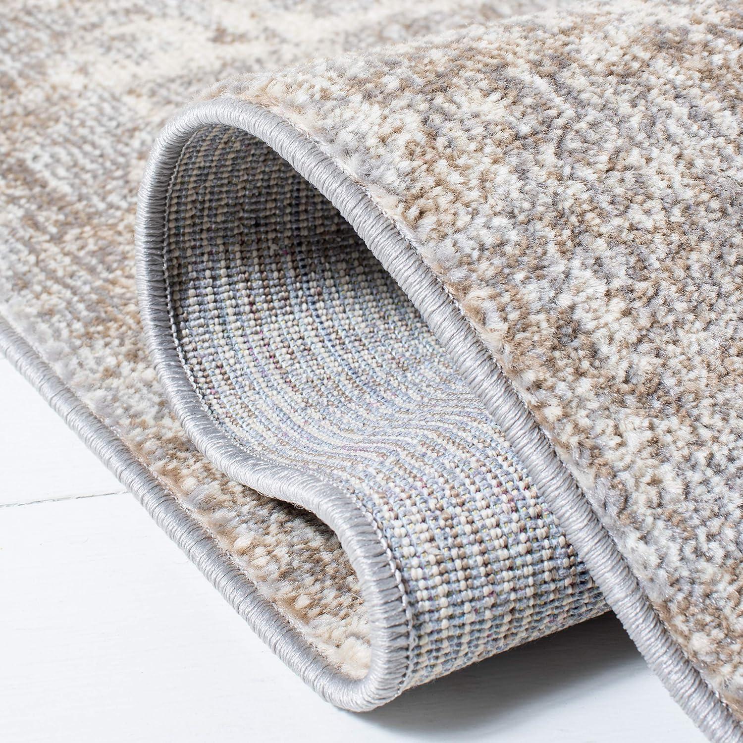 Madison MAD471 Power Loomed Indoor Runner Rug - Grey/Beige - 2'2"x16' - Safavieh