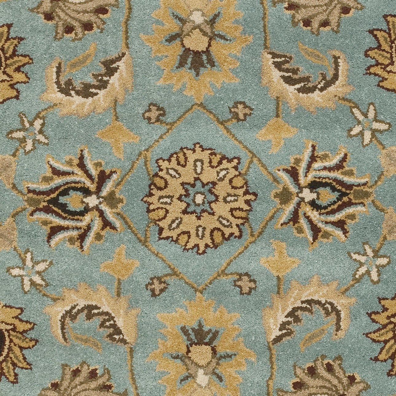 SAFAVIEH Heritage Dexter Traditional Wool Area Rug, Blue/Gold, 4'6" x 6'6" Oval