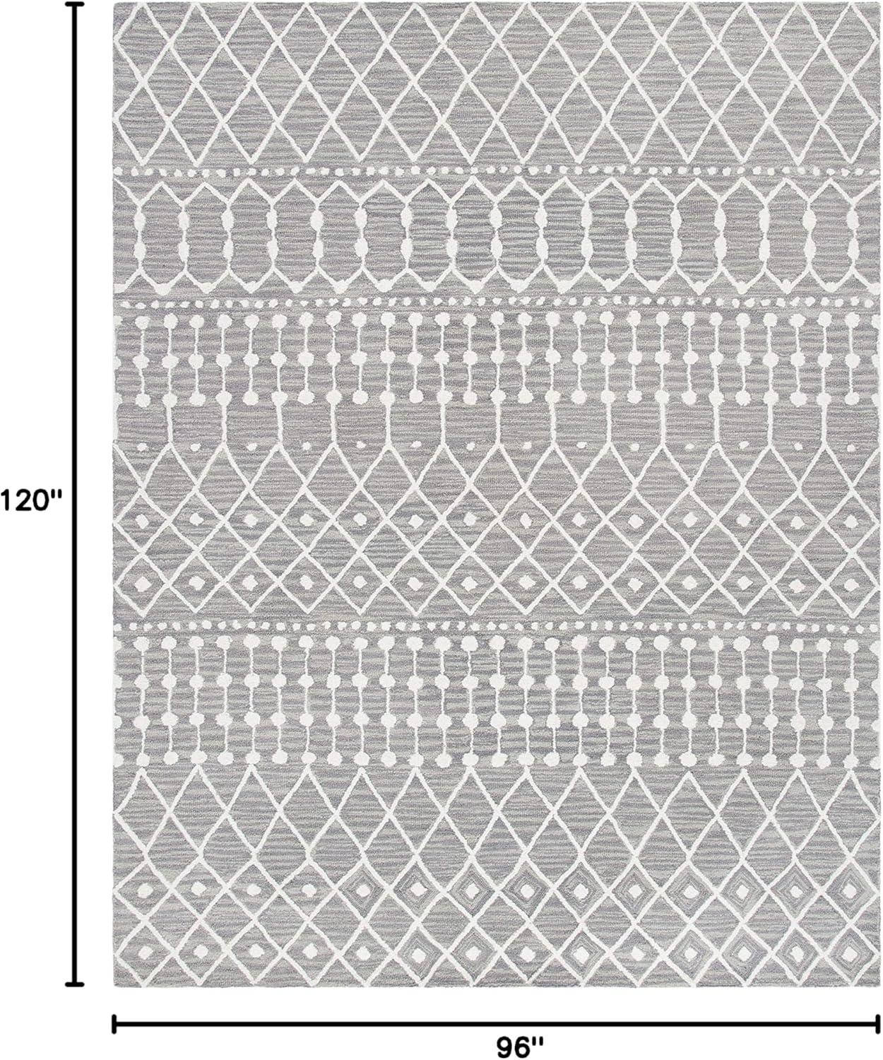 Blossom BLM115 Hand Tufted Area Rug - Grey/Ivory - 8'x10' - Safavieh.