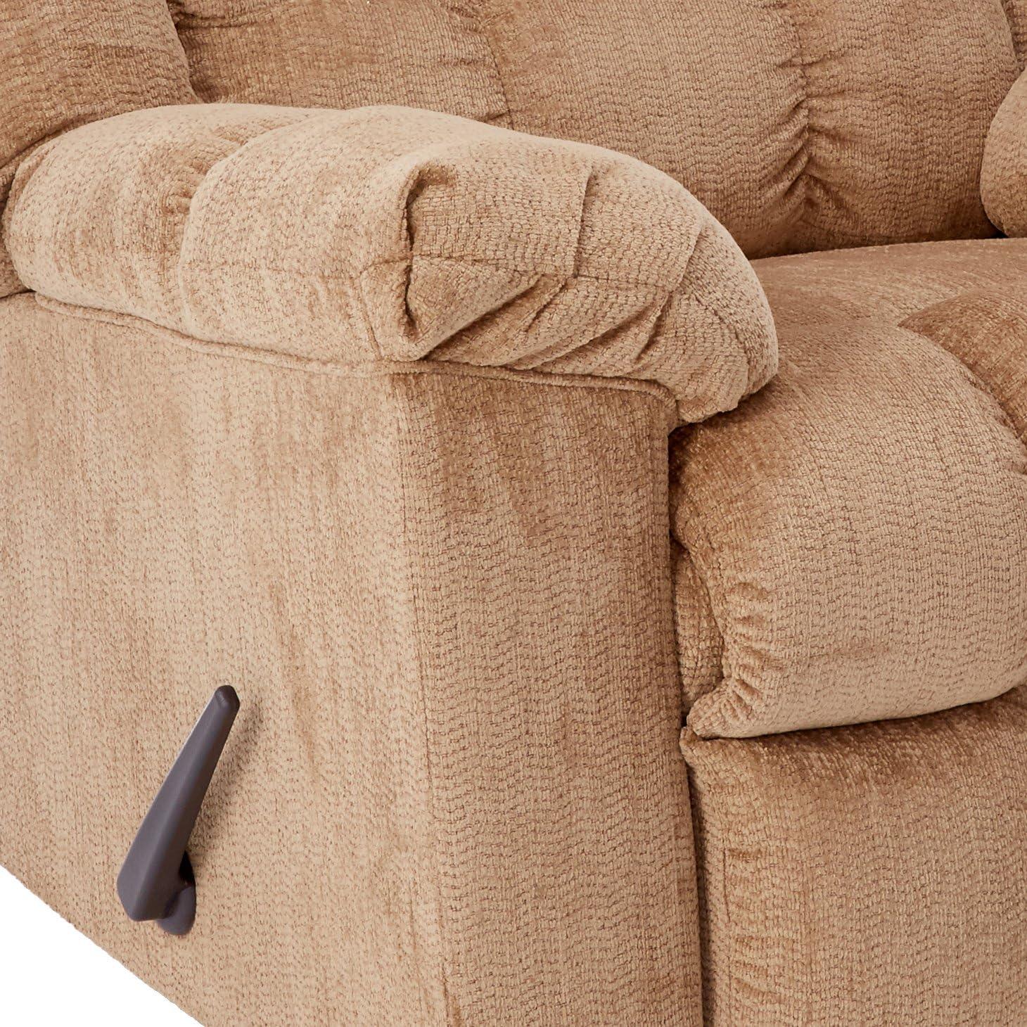 Ludden Rocker Side Lever Recliner Sand - Signature Design by Ashley: Plush Upholstery, Metal Legs, Foam Fill