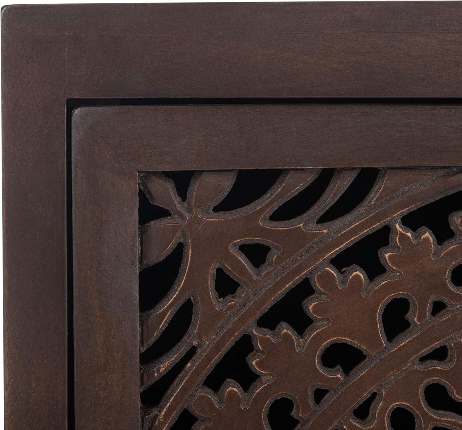 Thea 1 Door Carved Nightstand  - Safavieh