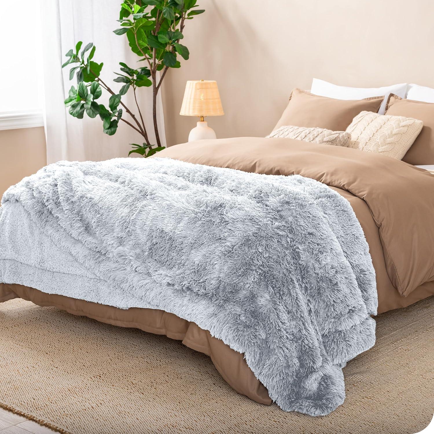 Bare Home Shaggy Faux Fur Sherpa Blanket