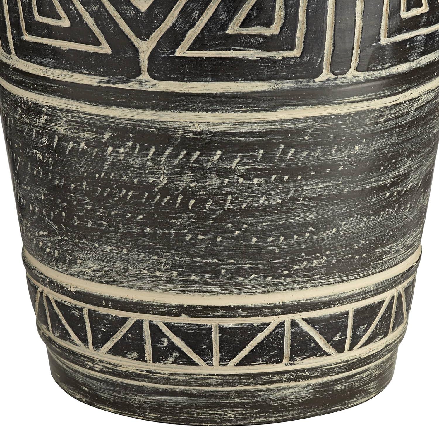 John Timberland Miguel Rustic Table Lamp Southwest 32" Tall Earth Tone Linen Drum Shade for Bedroom Living Room Bedside Nightstand Office Kids House