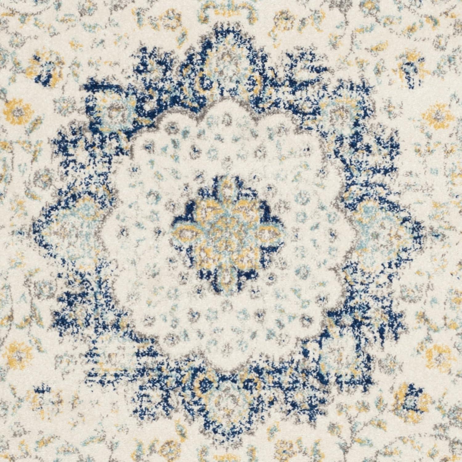 Evoke EVK220 Power Loomed Area Rug - Ivory/Blue - 8'9"x11'9" - Safavieh.
