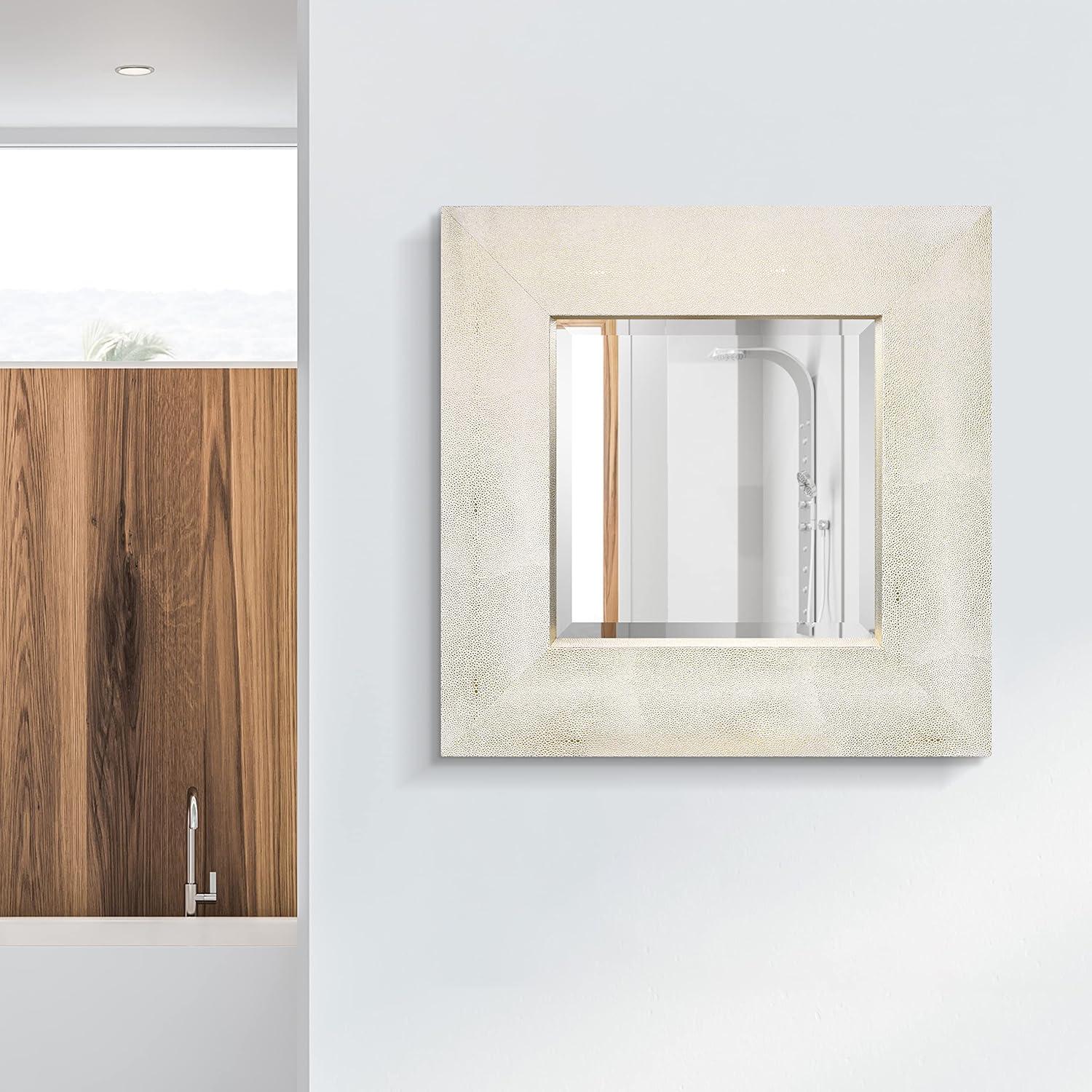 Empire Art Direct Square Leather Mirror