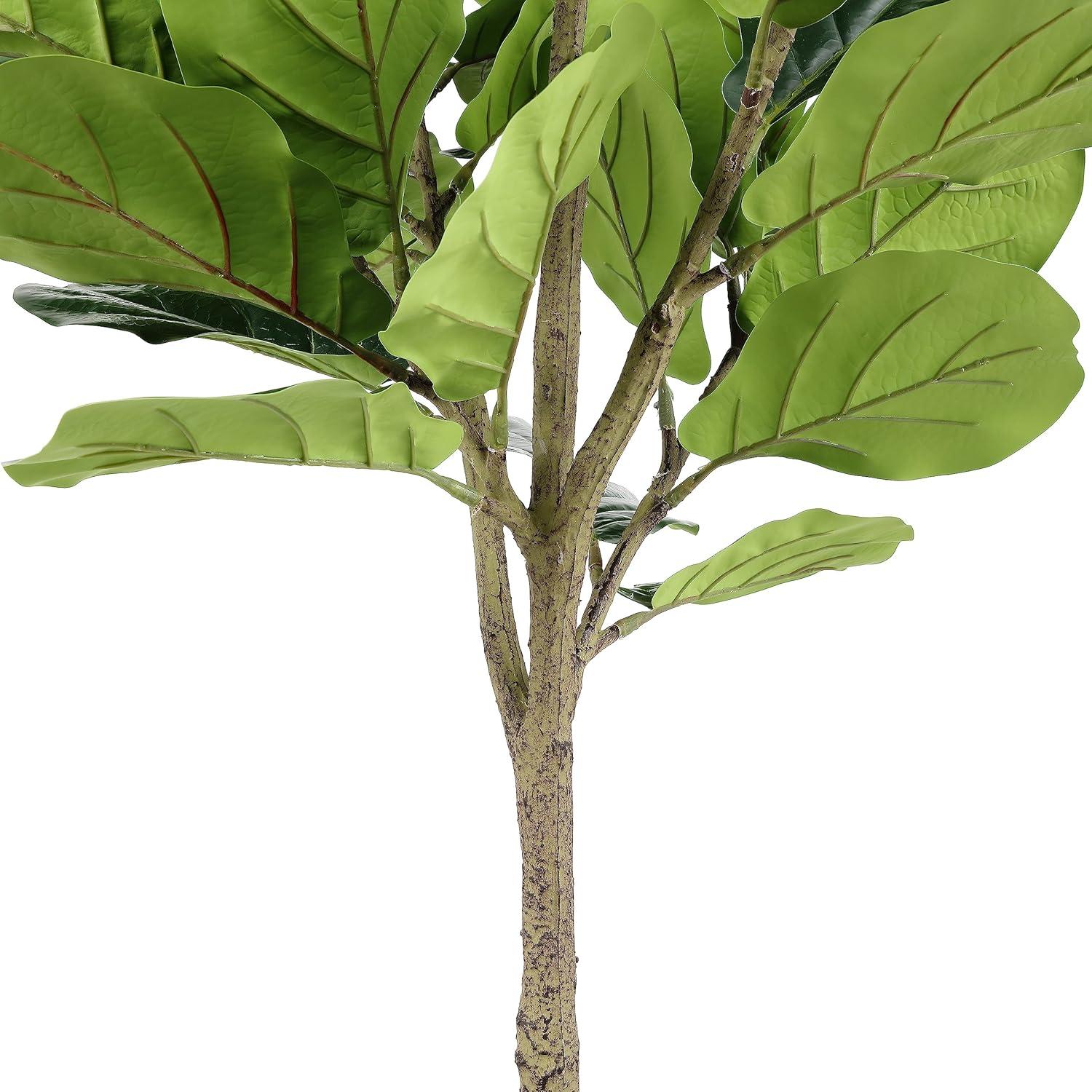 SAFAVIEH Faux Multi Branch Fiddle Leaf Fig 72" Potted Tree, Green