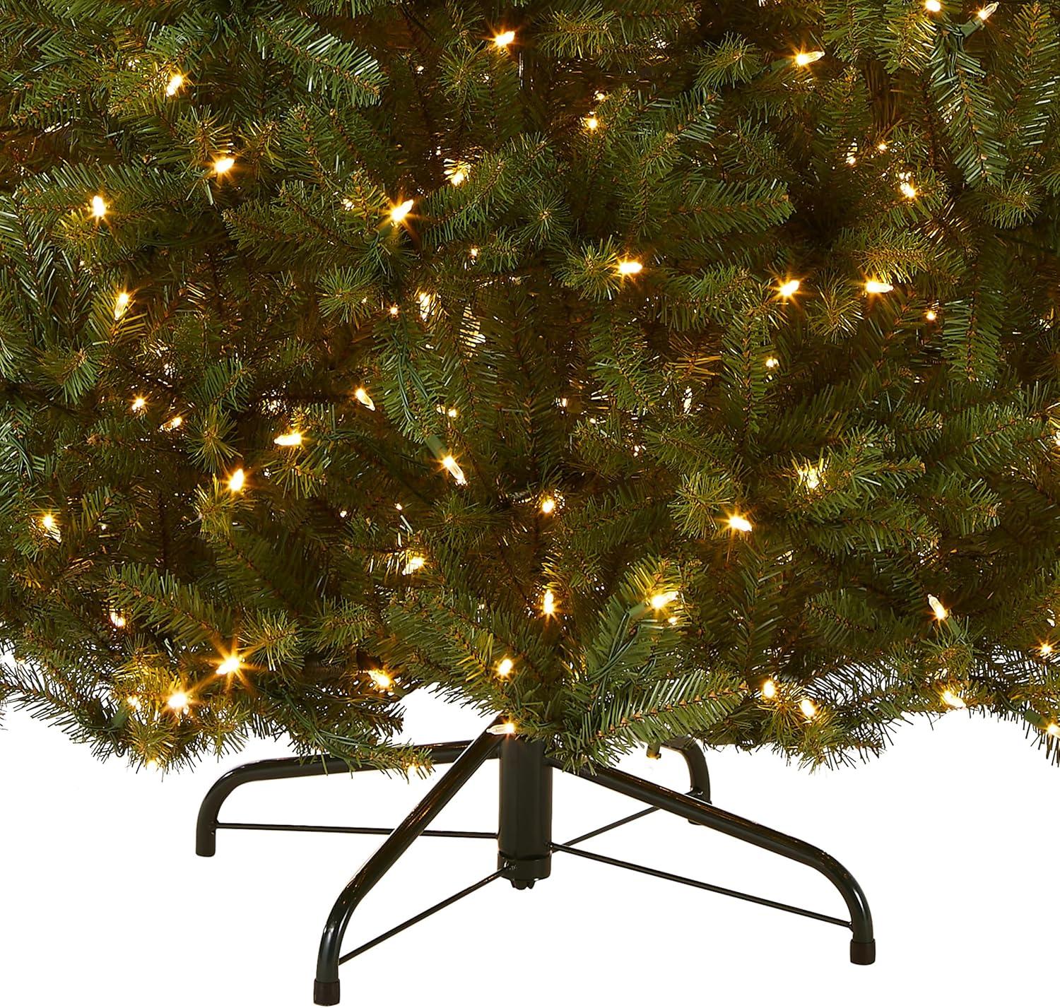 9' Prelit Hinged Dunhill Fir Artificial Christmas Tree Dual Color Lights - National Tree Company